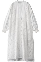 【ヒューエルミュージアム/hueLe Museum】の【STUMBLY】Lace Combi Shirt Dress ホワイト|ID:prp329100004474986