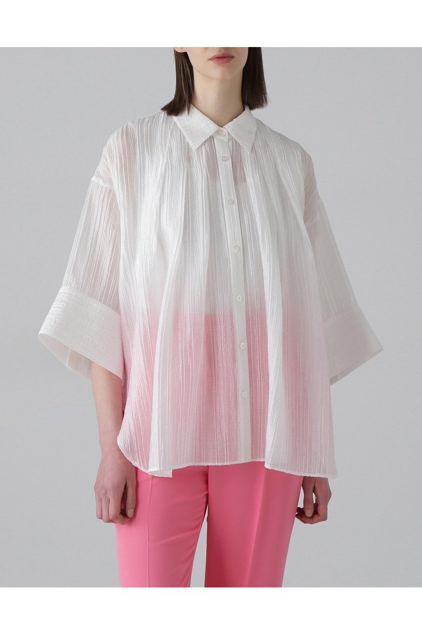 【アドーア/ADORE】のワッシャーシアータックブラウス 人気、トレンドファッション・服の通販 founy(ファニー) 　ファッション　Fashion　レディースファッション　WOMEN　トップス・カットソー　Tops/Tshirt　シャツ/ブラウス　Shirts/Blouses　シアー　Sheer　ショート　Short　ジャカード　Jacquard　ストライプ　Stripe　スリーブ　Sleeve　フォルム　Form　フレア　Flare　フロント　Front　ルーズ　Loose　ワッシャー　Washer　NEW・新作・新着・新入荷　New Arrivals　 other-1|ID: prp329100004475019 ipo3291000000031548085