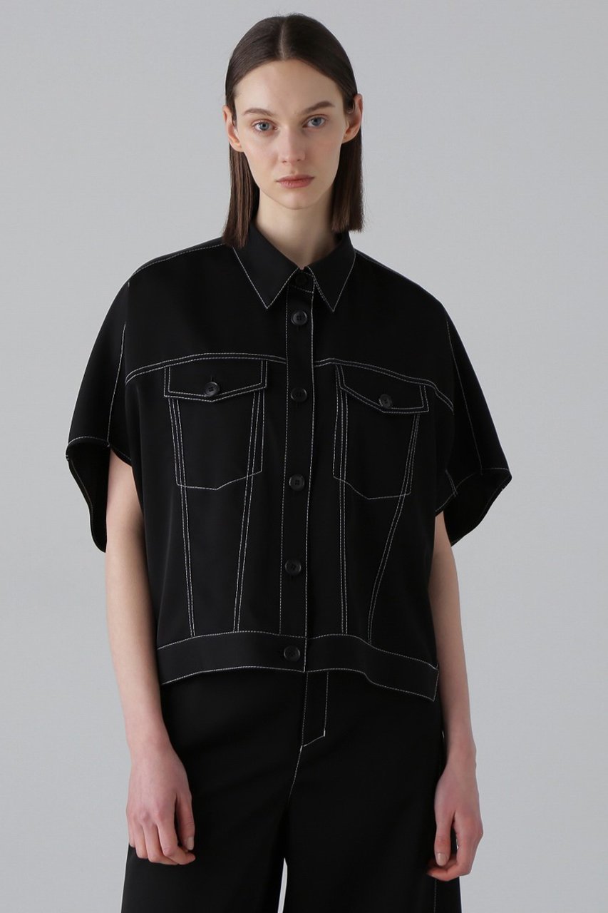 【アドーア/ADORE】のドライストレッチツイルブラウス 人気、トレンドファッション・服の通販 founy(ファニー) 　ファッション　Fashion　レディースファッション　WOMEN　トップス・カットソー　Tops/Tshirt　シャツ/ブラウス　Shirts/Blouses　おすすめ　Recommend　ショート　Short　ジャケット　Jacket　スリーブ　Sleeve　セットアップ　Set Up　ツイル　Twill　デニム　Denim　ドレープ　Drape　エレガント 上品　Elegant　夏　Summer　春　Spring　S/S・春夏　Ss・Spring/Summer　 other-1|ID: prp329100004475034 ipo3291000000032243834
