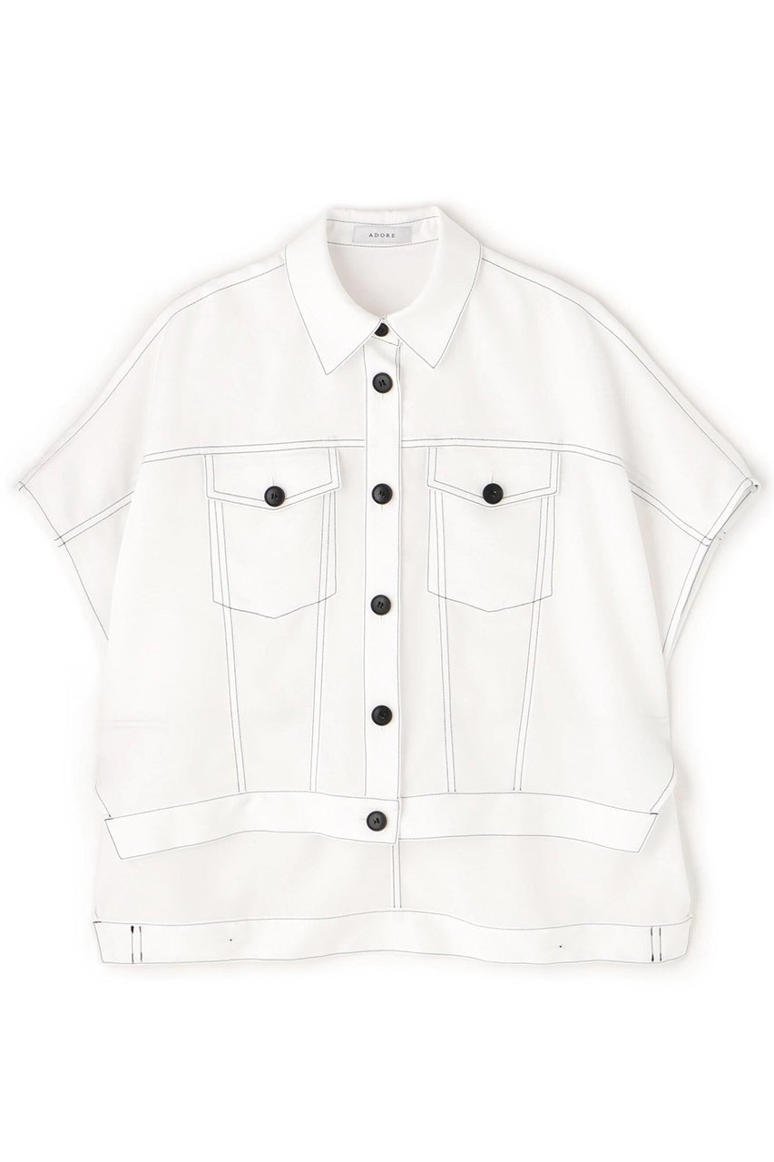 【アドーア/ADORE】のドライストレッチツイルブラウス インテリア・キッズ・メンズ・レディースファッション・服の通販 founy(ファニー) 　ファッション　Fashion　レディースファッション　Fashion for Women　トップス・カットソー　Cut & Sew Tops　シャツ・ブラウス・オフィスカジュアル　Elegant Blouses & Button-Ups　おすすめ　Recommended / Our Picks　ショート　Short, Short Length　ジャケット　Jacket, Outerwear　スリーブ　Sleeve, Long Sleeve / Short Sleeve　セットアップ　Set-Up, Coordinated Outfit　ツイル　Twist, Twisted Detail　デニム　Denim, Jeans Material　ドレープ　Drape, Draping Fabric　エレガント 上品　Elegant　夏　Summer　春　Spring　S/S・春夏　SS, Spring/Summer, Warm Season　ホワイト|ID: prp329100004475034 ipo3291000000032813760