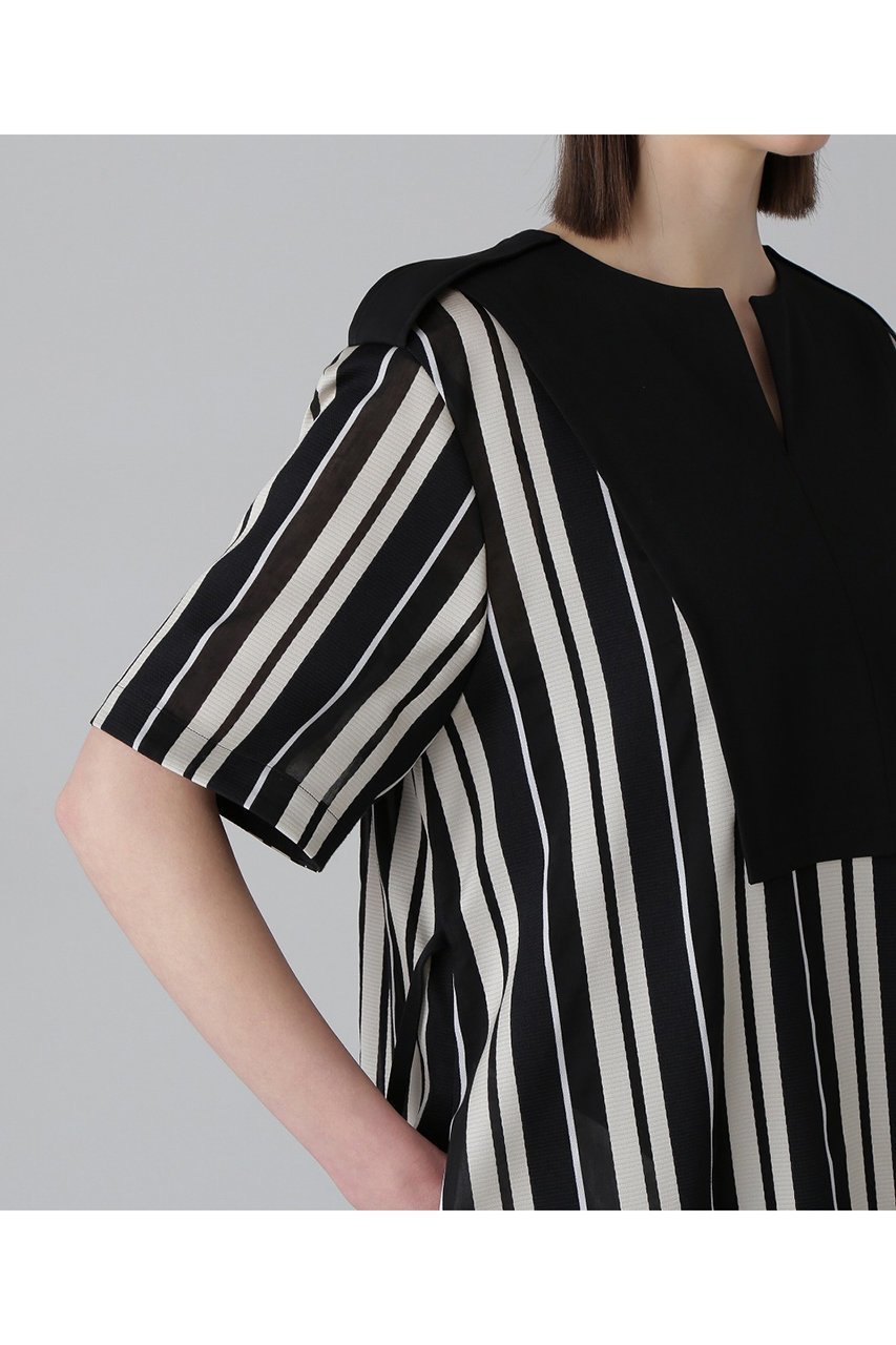 【アドーア/ADORE】のボールドストライプジャガードワンピース 人気、トレンドファッション・服の通販 founy(ファニー) 　ファッション　Fashion　レディースファッション　Fashion for Women　ワンピース　Dresses　チュニック　Tunic Tops & Dresses　シアー　Sheer, See-Through　ジャカード／ジャガード　Jacquard, Woven Pattern　ストライプ　Stripe, Striped Pattern　チュニック　Tunic, Long Top　ドレス　Dress, One-Piece　ボーダー　Border, Stripe　ヨーク　Yoke, Yoke Design　ロング　Long, Long-Length　other-3|ID: prp329100004475036 ipo3291000000036653665