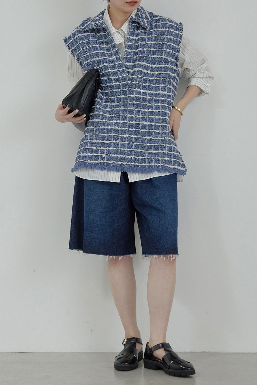 【ガリャルダガランテ/GALLARDAGALANTE】の【HERITANOVUM】ハーフデニムパンツ 人気、トレンドファッション・服の通販 founy(ファニー) 　ファッション　Fashion　レディースファッション　Fashion for Women　パンツ　Pants & Trousers　デニムパンツ・ジーンズ・美脚デニム　Denim Jeans & Pants　ショートパンツ・ハーフパンツ　High-Waisted & Relaxed Shorts　カットソー　Cut and Sewn Top　ショート　Short, Short Length　シンプル　Simple, Minimal　スタンダード　Standard, Basic　デニム　Denim, Jeans Material　トレンド　Trend, Trending Now　ハーフ　Half, Half-Length　フリンジ　Fringe, Tassel　other-5|ID: prp329100004475046 ipo3291000000032902734