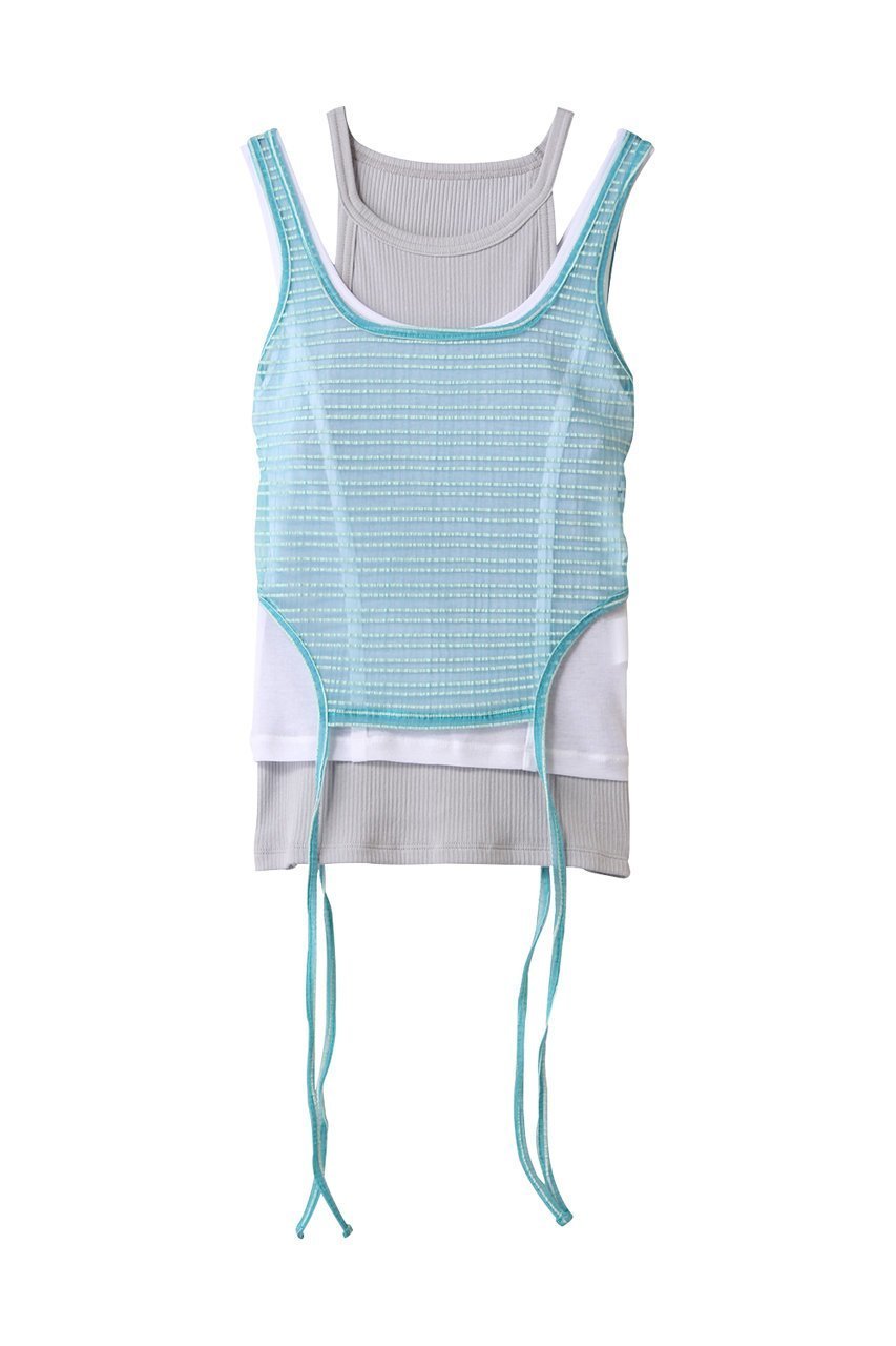 【メゾンスペシャル/MAISON SPECIAL】のTriple Layered Tank Top/トリプルレイヤードタンクトップ インテリア・キッズ・メンズ・レディースファッション・服の通販 founy(ファニー) 　ファッション　Fashion　レディースファッション　Fashion for Women　トップス・カットソー　Cut & Sew Tops　キャミソール&ノースリーブ　Camisoles & Sleeveless Tops　シャツ・ブラウス・オフィスカジュアル　Elegant Blouses & Button-Ups　ロングTシャツ・Tシャツ　Longline T-Shirts & Tees　カットソー・ベーシックTシャツ　Cut-and-Sewn Tops / Stretch Tees & Basics　インナー　Innerwear　キャミソール　Camisole, Spaghetti Strap Top　シアー　Sheer, See-Through　セパレート　Separate, Two-Piece　タンク　Tank Top, Sleeveless Top　トレンド　Trend, Trending Now　プリーツ　Pleats, Pleated　ボーダー　Border, Stripe　無地　Plain, Solid Color　日本製　Made In Japan　BLU(ブルー)|ID: prp329100004475081 ipo3291000000032785710