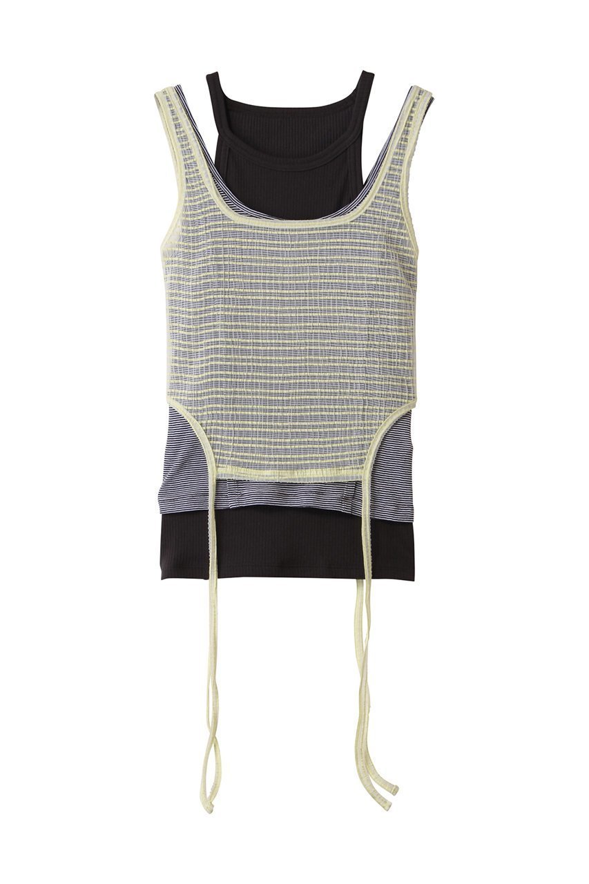 【メゾンスペシャル/MAISON SPECIAL】のTriple Layered Tank Top/トリプルレイヤードタンクトップ インテリア・キッズ・メンズ・レディースファッション・服の通販 founy(ファニー) 　ファッション　Fashion　レディースファッション　Fashion for Women　トップス・カットソー　Cut & Sew Tops　キャミソール&ノースリーブ　Camisoles & Sleeveless Tops　シャツ・ブラウス・オフィスカジュアル　Elegant Blouses & Button-Ups　ロングTシャツ・Tシャツ　Longline T-Shirts & Tees　カットソー・ベーシックTシャツ　Cut-and-Sewn Tops / Stretch Tees & Basics　インナー　Innerwear　キャミソール　Camisole, Spaghetti Strap Top　シアー　Sheer, See-Through　セパレート　Separate, Two-Piece　タンク　Tank Top, Sleeveless Top　トレンド　Trend, Trending Now　プリーツ　Pleats, Pleated　ボーダー　Border, Stripe　無地　Plain, Solid Color　日本製　Made In Japan　LIME(ライム)|ID: prp329100004475081 ipo3291000000032785712