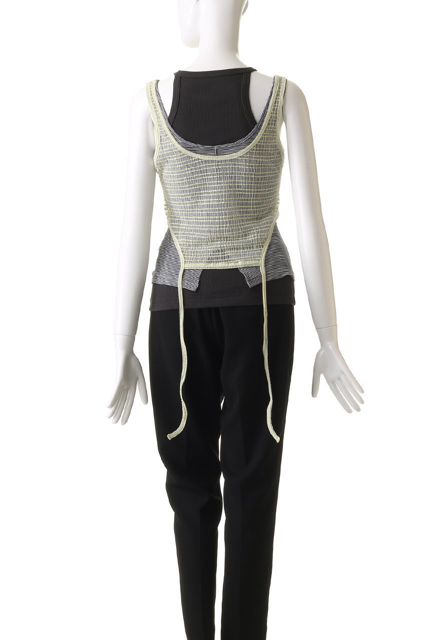 【メゾンスペシャル/MAISON SPECIAL】のTriple Layered Tank Top/トリプルレイヤードタンクトップ 人気、トレンドファッション・服の通販 founy(ファニー) 　ファッション　Fashion　レディースファッション　Fashion for Women　トップス・カットソー　Cut & Sew Tops　キャミソール&ノースリーブ　Camisoles & Sleeveless Tops　シャツ・ブラウス・オフィスカジュアル　Elegant Blouses & Button-Ups　ロングTシャツ・Tシャツ　Longline T-Shirts & Tees　カットソー・ベーシックTシャツ　Cut-and-Sewn Tops / Stretch Tees & Basics　インナー　Innerwear　キャミソール　Camisole, Spaghetti Strap Top　シアー　Sheer, See-Through　セパレート　Separate, Two-Piece　タンク　Tank Top, Sleeveless Top　トレンド　Trend, Trending Now　プリーツ　Pleats, Pleated　ボーダー　Border, Stripe　無地　Plain, Solid Color　日本製　Made In Japan　other-4|ID: prp329100004475081 ipo3291000000032785720