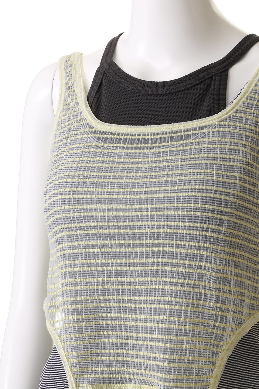 【メゾンスペシャル/MAISON SPECIAL】のTriple Layered Tank Top/トリプルレイヤードタンクトップ 人気、トレンドファッション・服の通販 founy(ファニー) 　ファッション　Fashion　レディースファッション　Fashion for Women　トップス・カットソー　Cut & Sew Tops　キャミソール&ノースリーブ　Camisoles & Sleeveless Tops　シャツ・ブラウス・オフィスカジュアル　Elegant Blouses & Button-Ups　ロングTシャツ・Tシャツ　Longline T-Shirts & Tees　カットソー・ベーシックTシャツ　Cut-and-Sewn Tops / Stretch Tees & Basics　インナー　Innerwear　キャミソール　Camisole, Spaghetti Strap Top　シアー　Sheer, See-Through　セパレート　Separate, Two-Piece　タンク　Tank Top, Sleeveless Top　トレンド　Trend, Trending Now　プリーツ　Pleats, Pleated　ボーダー　Border, Stripe　無地　Plain, Solid Color　日本製　Made In Japan　other-5|ID: prp329100004475081 ipo3291000000032785723