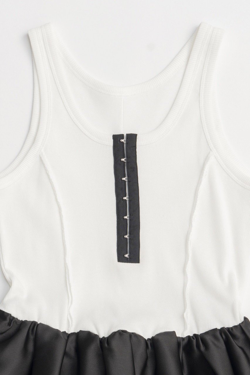 【メゾンスペシャル/MAISON SPECIAL】のSatin Combination Peplum Tank Top/サテンコンビペプラムタンクトップ 人気、トレンドファッション・服の通販 founy(ファニー) 　ファッション　Fashion　レディースファッション　WOMEN　トップス・カットソー　Tops/Tshirt　シャツ/ブラウス　Shirts/Blouses　ロング / Tシャツ　T-Shirts　カットソー　Cut and Sewn　サテン　Satin　ショート　Short　シンプル　Simple　スリーブ　Sleeve　タンク　Tank　ドッキング　Docking　フリル　Frills　夏　Summer　other-2|ID: prp329100004475086 ipo3291000000031549173