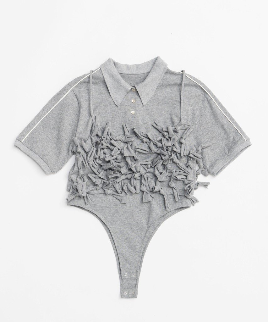 【メゾンスペシャル/MAISON SPECIAL】のRibbon Polo Bodysuit/リボンポロボディスーツ インテリア・キッズ・メンズ・レディースファッション・服の通販 founy(ファニー) 　ファッション　Fashion　レディースファッション　WOMEN　トップス・カットソー　Tops/Tshirt　シャツ/ブラウス　Shirts/Blouses　ロング / Tシャツ　T-Shirts　カットソー　Cut and Sewn　カットソー　Cut And Sew　ショート　Short　スポーティ　Sporty　スリーブ　Sleeve　セパレート　Separate　ビスチェ　Bustier　ポロシャツ　Polo Shirt　リボン　Ribbon　再入荷　Restock/Back In Stock/Re Arrival　夏　Summer　GRY(グレー)|ID: prp329100004475090 ipo3291000000031549197