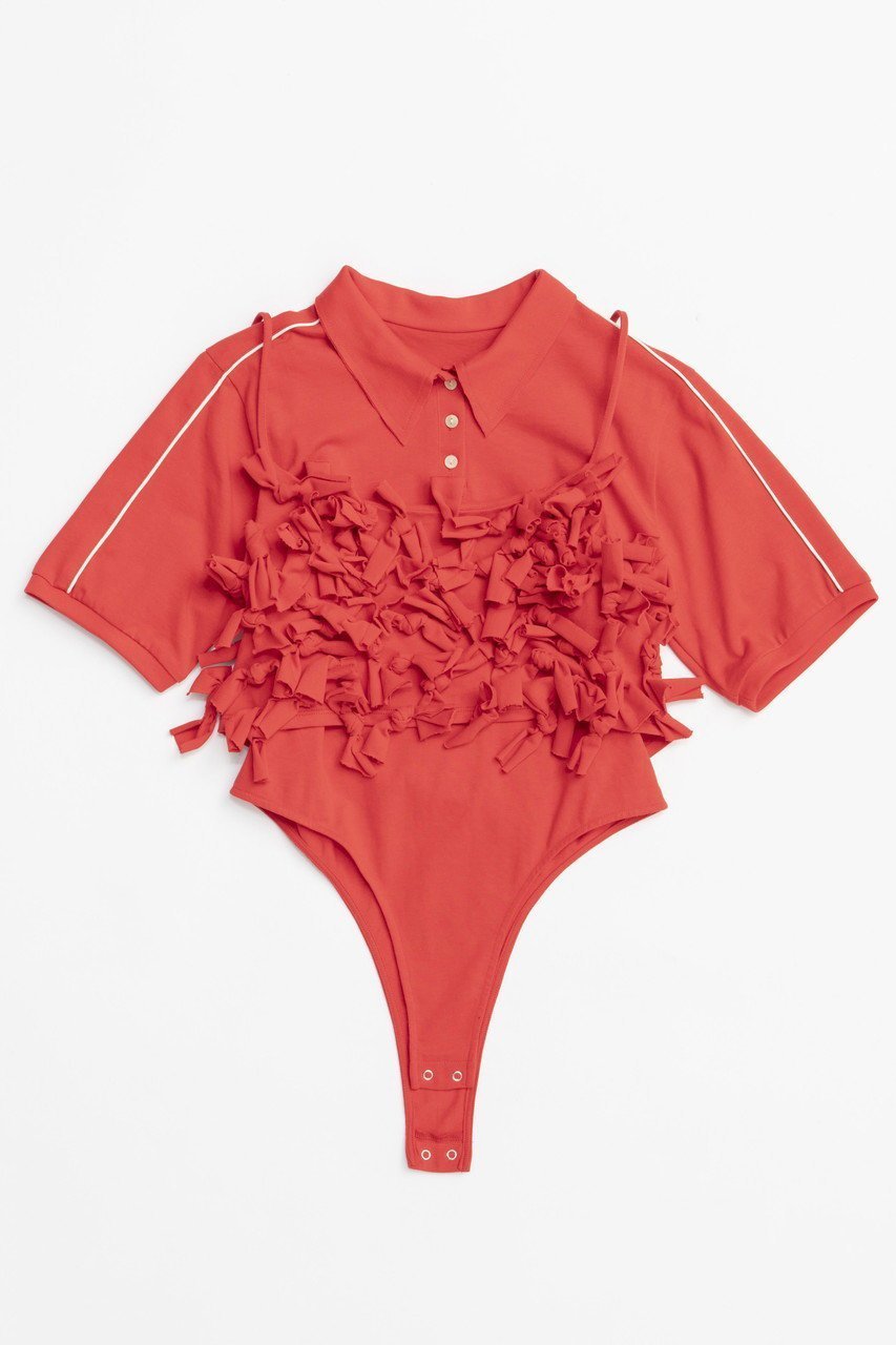 【メゾンスペシャル/MAISON SPECIAL】のRibbon Polo Bodysuit/リボンポロボディスーツ インテリア・キッズ・メンズ・レディースファッション・服の通販 founy(ファニー) 　ファッション　Fashion　レディースファッション　WOMEN　トップス・カットソー　Tops/Tshirt　シャツ/ブラウス　Shirts/Blouses　ロング / Tシャツ　T-Shirts　カットソー　Cut and Sewn　カットソー　Cut And Sew　ショート　Short　スポーティ　Sporty　スリーブ　Sleeve　セパレート　Separate　ビスチェ　Bustier　ポロシャツ　Polo Shirt　リボン　Ribbon　再入荷　Restock/Back In Stock/Re Arrival　夏　Summer　RED(レッド)|ID: prp329100004475090 ipo3291000000031549199