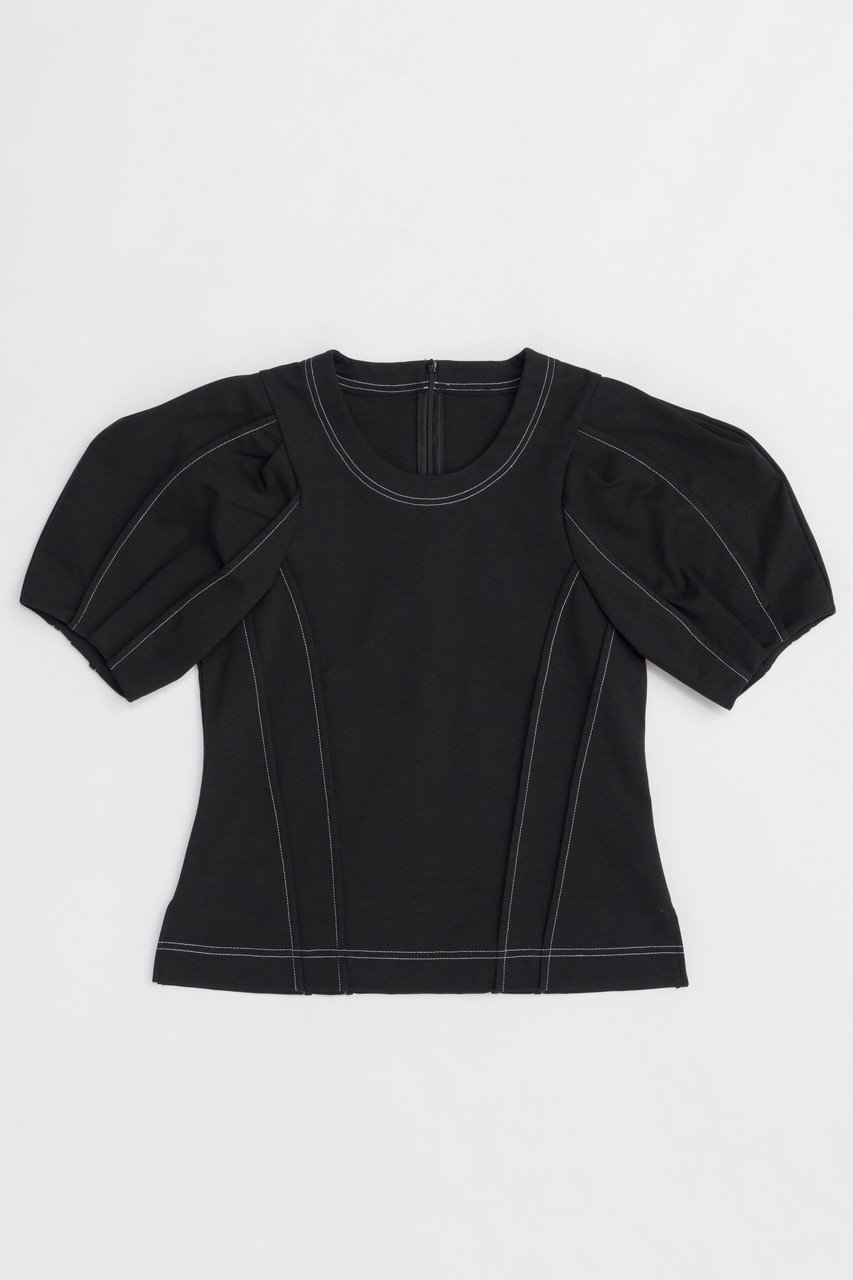 【メゾンスペシャル/MAISON SPECIAL】のBarrel Sleeve Tops/バレルスリーブトップス インテリア・キッズ・メンズ・レディースファッション・服の通販 founy(ファニー) 　ファッション　Fashion　レディースファッション　WOMEN　トップス・カットソー　Tops/Tshirt　シャツ/ブラウス　Shirts/Blouses　ロング / Tシャツ　T-Shirts　カットソー　Cut and Sewn　ショート　Short　スリーブ　Sleeve　エレガント 上品　Elegant　BLK(ブラック)|ID: prp329100004475093 ipo3291000000031549226