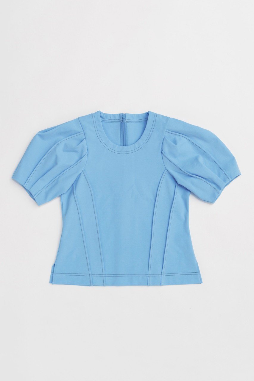 【メゾンスペシャル/MAISON SPECIAL】のBarrel Sleeve Tops/バレルスリーブトップス インテリア・キッズ・メンズ・レディースファッション・服の通販 founy(ファニー) 　ファッション　Fashion　レディースファッション　WOMEN　トップス・カットソー　Tops/Tshirt　シャツ/ブラウス　Shirts/Blouses　ロング / Tシャツ　T-Shirts　カットソー　Cut and Sewn　ショート　Short　スリーブ　Sleeve　エレガント 上品　Elegant　BLU(ブルー)|ID: prp329100004475093 ipo3291000000031549229