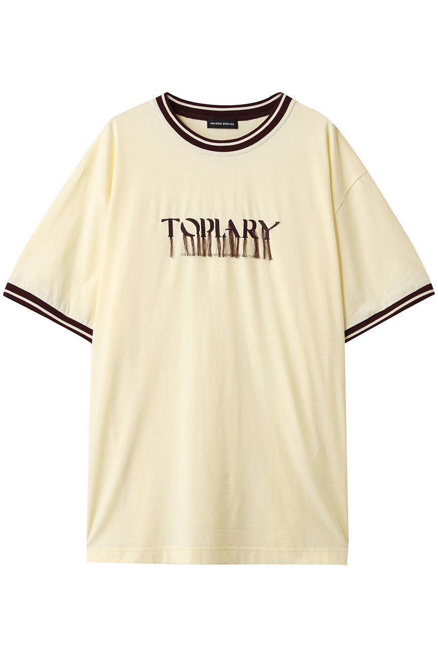 【メゾンスペシャル/MAISON SPECIAL】のFringe Embroidery Big Ringer T-shirt/フリンジエンブロイダリービッグリンガーTEE インテリア・キッズ・メンズ・レディースファッション・服の通販 founy(ファニー) 　ファッション　Fashion　レディースファッション　Fashion for Women　トップス・カットソー　Cut & Sew Tops　シャツ・ブラウス・オフィスカジュアル　Elegant Blouses & Button-Ups　ロングTシャツ・Tシャツ　Longline T-Shirts & Tees　カットソー・ベーシックTシャツ　Cut-and-Sewn Tops / Stretch Tees & Basics　秋　Autumn　カットソー　Cut and Sewn Top　ショート　Short, Short Length　シンプル　Simple, Minimal　スリーブ　Sleeve, Long Sleeve / Short Sleeve　フリンジ　Fringe, Tassel　ロング　Long, Long-Length　夏　Summer　エレガント 上品　Elegant　L.YEL(ライトイエロー)|ID: prp329100004475094 ipo3291000000032790769