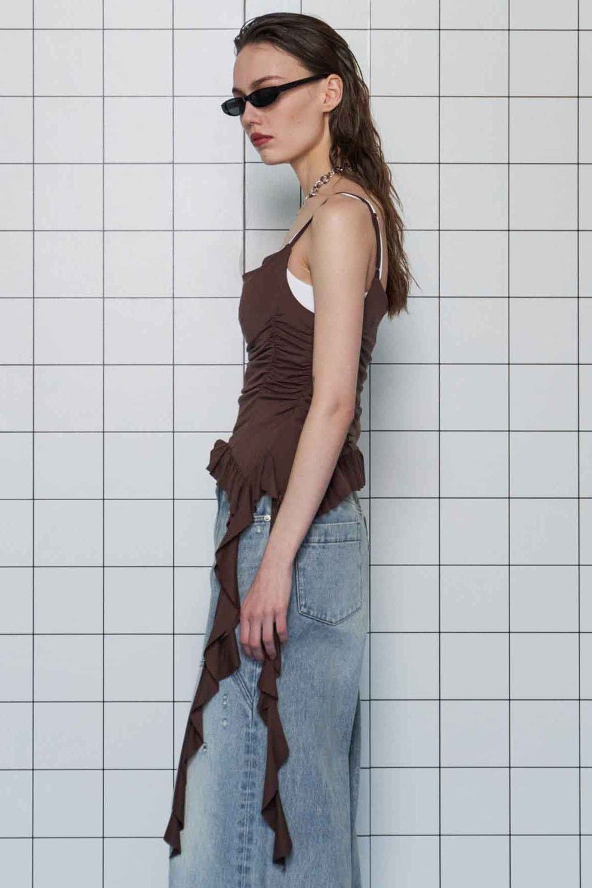 【メゾンスペシャル/MAISON SPECIAL】のRuffle Shirring Camisole/ラッフルシャーリングキャミソール 人気、トレンドファッション・服の通販 founy(ファニー) 　ファッション　Fashion　レディースファッション　WOMEN　トップス・カットソー　Tops/Tshirt　キャミソール / ノースリーブ　No Sleeves　シャツ/ブラウス　Shirts/Blouses　ロング / Tシャツ　T-Shirts　カットソー　Cut and Sewn　カットソー　Cut And Sew　キャミソール　Camisole　タンク　Tank　ラッフル　Raffle　再入荷　Restock/Back In Stock/Re Arrival　other-8|ID: prp329100004475101 ipo3291000000031549341