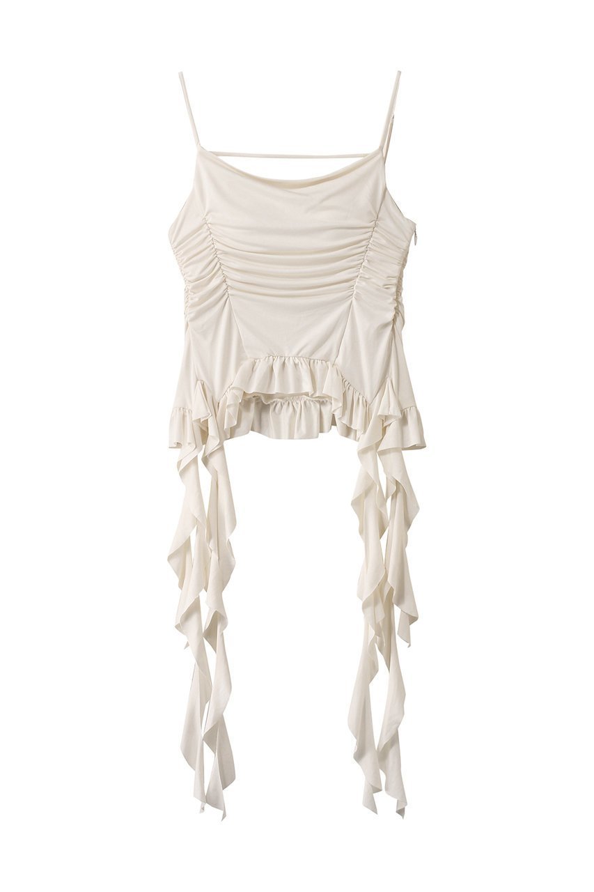 【メゾンスペシャル/MAISON SPECIAL】のRuffle Shirring Camisole/ラッフルシャーリングキャミソール インテリア・キッズ・メンズ・レディースファッション・服の通販 founy(ファニー) ファッション Fashion レディースファッション Fashion for Women トップス・カットソー Cut & Sew Tops キャミソール&ノースリーブ Camisoles & Sleeveless Tops シャツ・ブラウス・オフィスカジュアル Elegant Blouses & Button-Ups ロングTシャツ・Tシャツ Longline T-Shirts & Tees カットソー・ベーシックTシャツ Cut-and-Sewn Tops / Stretch Tees & Basics カットソー Cut and Sewn Top キャミソール Camisole, Spaghetti Strap Top タンク Tank Top, Sleeveless Top ラッフル Ruffle, Frill WHT(ホワイト)|ID: prp329100004475101 ipo3291000000032842339