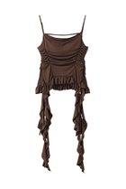 【メゾンスペシャル/MAISON SPECIAL】のRuffle Shirring Camisole/ラッフルシャーリングキャミソール 人気、トレンドファッション・服の通販 founy(ファニー) ファッション Fashion レディースファッション Fashion for Women トップス・カットソー Cut & Sew Tops キャミソール&ノースリーブ Camisoles & Sleeveless Tops シャツ・ブラウス・オフィスカジュアル Elegant Blouses & Button-Ups ロングTシャツ・Tシャツ Longline T-Shirts & Tees カットソー・ベーシックTシャツ Cut-and-Sewn Tops / Stretch Tees & Basics カットソー Cut and Sewn Top キャミソール Camisole, Spaghetti Strap Top タンク Tank Top, Sleeveless Top ラッフル Ruffle, Frill thumbnail BRN(ブラウン)|ID: prp329100004475101 ipo3291000000032842344