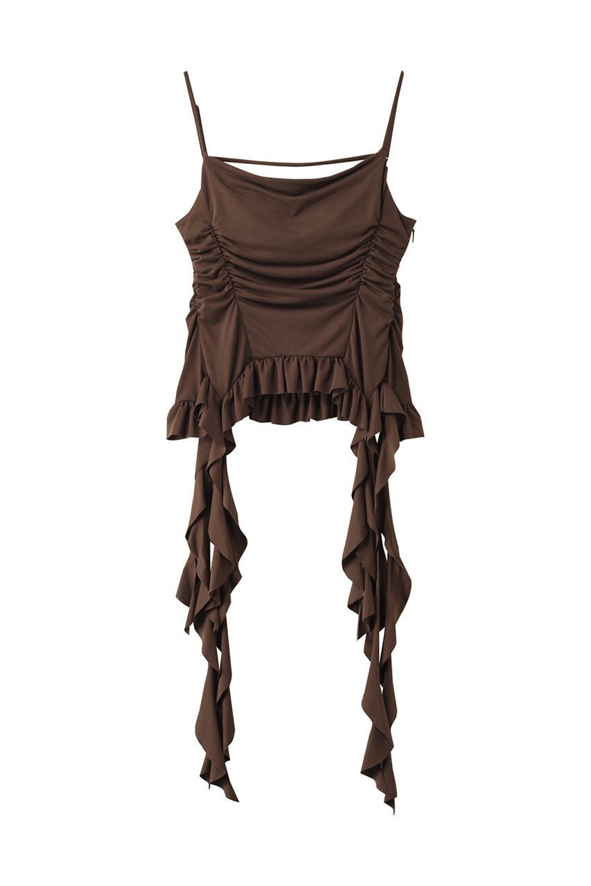 【メゾンスペシャル/MAISON SPECIAL】のRuffle Shirring Camisole/ラッフルシャーリングキャミソール インテリア・キッズ・メンズ・レディースファッション・服の通販 founy(ファニー) ファッション Fashion レディースファッション Fashion for Women トップス・カットソー Cut & Sew Tops キャミソール&ノースリーブ Camisoles & Sleeveless Tops シャツ・ブラウス・オフィスカジュアル Elegant Blouses & Button-Ups ロングTシャツ・Tシャツ Longline T-Shirts & Tees カットソー・ベーシックTシャツ Cut-and-Sewn Tops / Stretch Tees & Basics カットソー Cut and Sewn Top キャミソール Camisole, Spaghetti Strap Top タンク Tank Top, Sleeveless Top ラッフル Ruffle, Frill BRN(ブラウン)|ID: prp329100004475101 ipo3291000000032842344