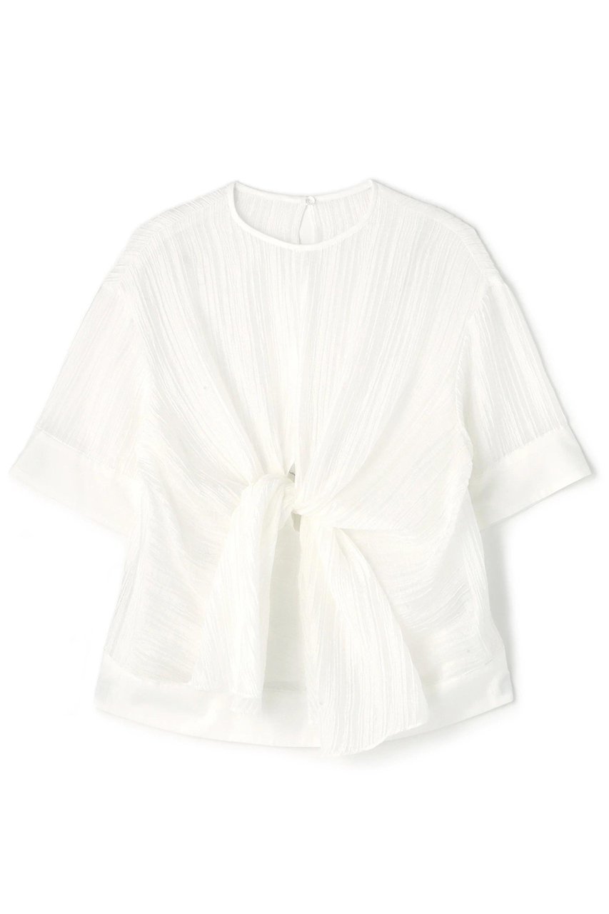 【アドーア/ADORE】のワッシャーシアーリボンブラウス インテリア・キッズ・メンズ・レディースファッション・服の通販 founy(ファニー) 　ファッション　Fashion　レディースファッション　Ladies' Fashion Online　トップス・カットソー　Tops/Tshirt　シャツ/ブラウス　Shirts/Blouses　ショート　Short　ジャカード　Jacquard　ストライプ　Stripe　スリーブ　Sleeve　フェミニン　Feminine　フロント　Front　リボン　Ribbon　ワッシャー　Washer　ホワイト|ID: prp329100004475111 ipo3291000000032272928