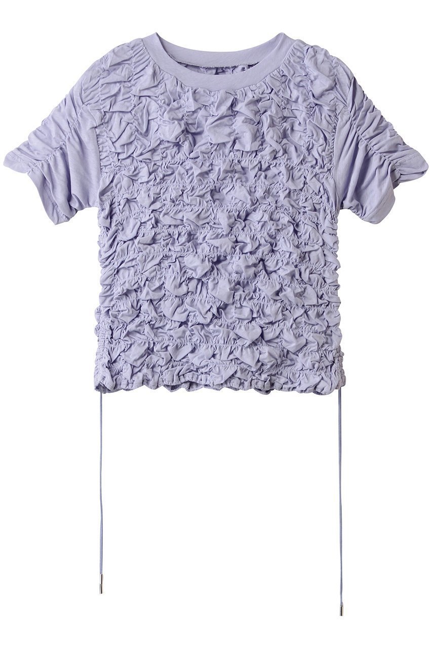 【メゾンスペシャル/MAISON SPECIAL】のShirring T-shirt/シャーリングTシャツ インテリア・キッズ・メンズ・レディースファッション・服の通販 founy(ファニー) ファッション Fashion レディースファッション Fashion for Women トップス・カットソー Cut & Sew Tops シャツ・ブラウス・オフィスカジュアル Elegant Blouses & Button-Ups ロングTシャツ・Tシャツ Longline T-Shirts & Tees カットソー・ベーシックTシャツ Cut-and-Sewn Tops / Stretch Tees & Basics シアー Sheer, See-Through シャーリング Shirring, Ruched ショート Short, Short Length スピンドル Spindle, Drawcord スリーブ Sleeve, Long Sleeve / Short Sleeve セットアップ Set-Up, Coordinated Outfit PPL(パープル)|ID: prp329100004475133 ipo3291000000032785654