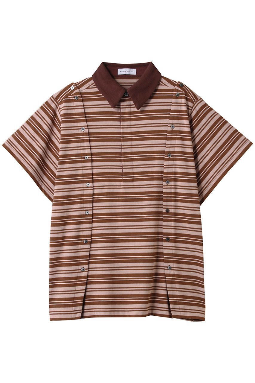 【メゾンスペシャル/MAISON SPECIAL】のMultiway Button Polo Shirt/マルチウェイボタンポロシャツ インテリア・キッズ・メンズ・レディースファッション・服の通販 founy(ファニー) 　ファッション　Fashion　レディースファッション　Fashion for Women　トップス・カットソー　Cut & Sew Tops　シャツ・ブラウス・オフィスカジュアル　Elegant Blouses & Button-Ups　ロングTシャツ・Tシャツ　Longline T-Shirts & Tees　ポロシャツ・きれいめカジュアル　Smart-Casual Polo Tops　カットソー・ベーシックTシャツ　Cut-and-Sewn Tops / Stretch Tees & Basics　シェイプ　Shape, Slim Fit　ショート　Short, Short Length　スリーブ　Sleeve, Long Sleeve / Short Sleeve　レース　Lace, Lace Fabric　おすすめ　Recommended / Our Picks　PNK(ピンク)|ID: prp329100004475136 ipo3291000000032852428