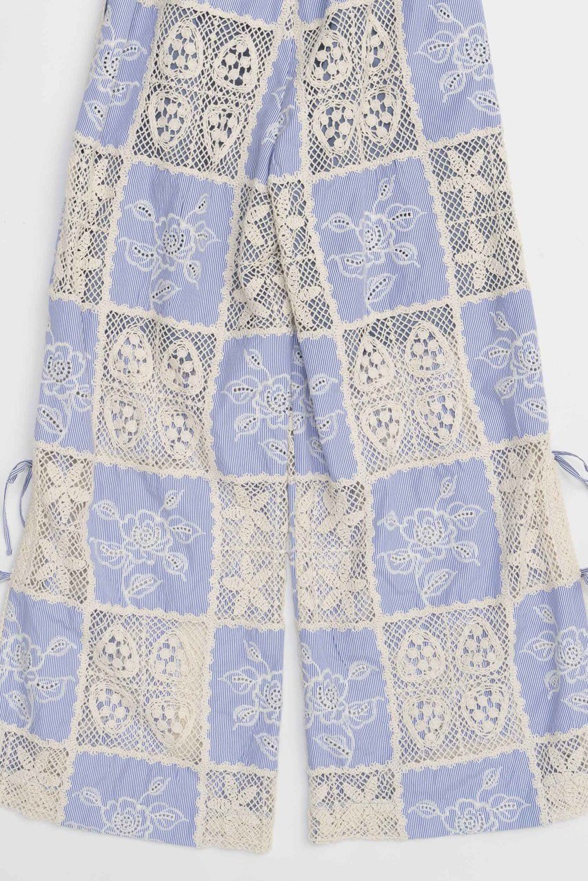 【メゾンスペシャル/MAISON SPECIAL】のEmbroidery Easy Pants/エンブロイダリーイージーパンツ 人気、トレンドファッション・服の通販 founy(ファニー) 　ファッション　Fashion　レディースファッション　Fashion for Women　パンツ　Pants & Trousers　かぎ針　Crochet　セットアップ　Set-Up, Coordinated Outfit　ドッキング　Docking, Mixed Material　ブロック　Block, Solid Block Pattern　ベスト　Vest, Waistcoat　モチーフ　Motif, Design Theme　リボン　Ribbon, Bow　ワイド　Wide, Wide Fit　おすすめ　Recommended / Our Picks　other-7|ID: prp329100004475143 ipo3291000000032809250