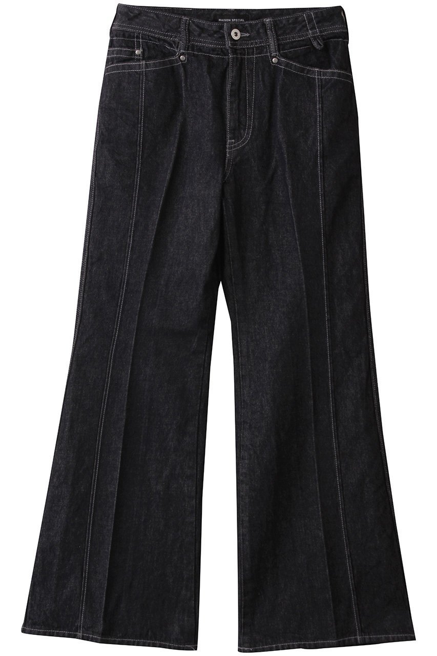 【メゾンスペシャル/MAISON SPECIAL】のLow Waist Semi-Flare Denim Pants/ローウエストセミフレアデニム インテリア・キッズ・メンズ・レディースファッション・服の通販 founy(ファニー) 　ファッション　Fashion　レディースファッション　Fashion for Women　パンツ　Pants & Trousers　デニムパンツ・ジーンズ・美脚デニム　Denim Jeans & Pants　ウォッシュ　Washed Finish　ショート　Short, Short Length　スラックス　Slacks, Dress Pants　センター　Center, Center Line　デニム　Denim, Jeans Material　パターン　Pattern, Design Print　ポケット　Pocket, Pocket Detail　NVY(ネイビー)|ID: prp329100004475155 ipo3291000000036804614