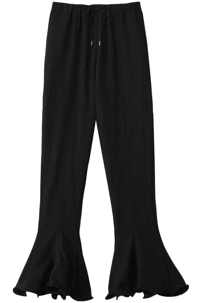 【メゾンスペシャル/MAISON SPECIAL】のRuffle Hem Flare Pants/ラッフルヘムフレアパンツ インテリア・キッズ・メンズ・レディースファッション・服の通販 founy(ファニー) 　ファッション　Fashion　レディースファッション　Fashion for Women　パンツ　Pants & Trousers　カットソー　Cut and Sewn Top　シフォン　Chiffon, Lightweight Fabric　フレア　Flare, Flared　プリント　Print, Printed Pattern　メッシュ　Mesh, Net Fabric　モチーフ　Motif, Design Theme　夏　Summer　BLK(ブラック)|ID: prp329100004475158 ipo3291000000035418772