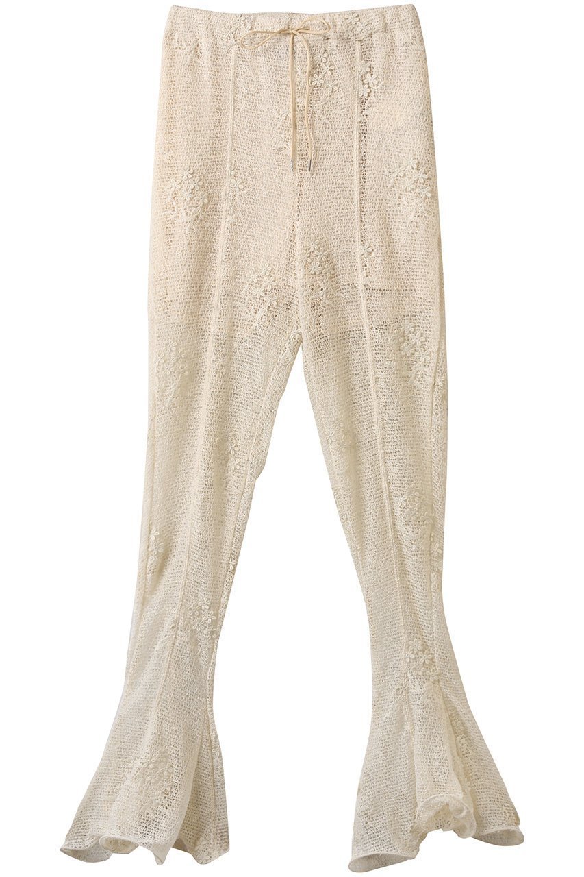 【メゾンスペシャル/MAISON SPECIAL】のRuffle Hem Flare Pants/ラッフルヘムフレアパンツ インテリア・キッズ・メンズ・レディースファッション・服の通販 founy(ファニー) 　ファッション　Fashion　レディースファッション　Fashion for Women　パンツ　Pants & Trousers　カットソー　Cut and Sewn Top　シフォン　Chiffon, Lightweight Fabric　フレア　Flare, Flared　プリント　Print, Printed Pattern　メッシュ　Mesh, Net Fabric　モチーフ　Motif, Design Theme　夏　Summer　IVR(アイボリー)|ID: prp329100004475158 ipo3291000000035418774