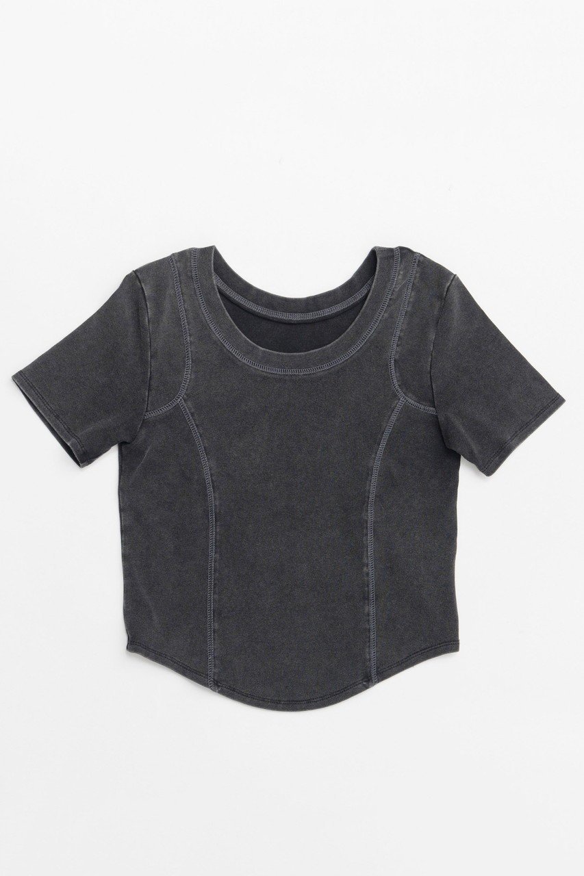 【メゾンスペシャル/MAISON SPECIAL】のBicolor Stitch Compact T-shirt/バイカラーステッチコンパクトTシャツ インテリア・キッズ・メンズ・レディースファッション・服の通販 founy(ファニー) 　ファッション　Fashion　レディースファッション　WOMEN　トップス・カットソー　Tops/Tshirt　シャツ/ブラウス　Shirts/Blouses　ロング / Tシャツ　T-Shirts　カットソー　Cut and Sewn　コンパクト　Compact　今季　This Season　ショート　Short　シンプル　Simple　ストレッチ　Stretch　スリーブ　Sleeve　フィット　Fit　C.GRY(チャコールグレー)|ID: prp329100004475159 ipo3291000000031550367