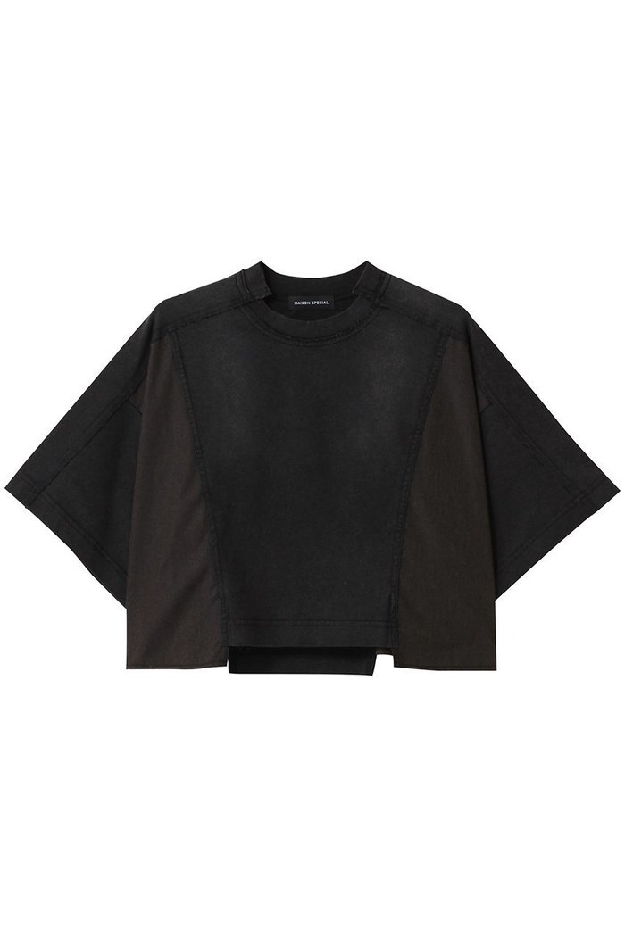 【メゾンスペシャル/MAISON SPECIAL】のDocking Crash Short T-shirt/ドッキングクラッシュショートTシャツ インテリア・キッズ・メンズ・レディースファッション・服の通販 founy(ファニー) https://founy.com/ ファッション Fashion レディースファッション Fashion for Women トップス・カットソー Cut & Sew Tops シャツ・ブラウス・オフィスカジュアル Elegant Blouses & Button-Ups ロングTシャツ・Tシャツ Longline T-Shirts & Tees カットソー・ベーシックTシャツ Cut-and-Sewn Tops / Stretch Tees & Basics クラッシュ Distressed, Crashed Style クロップド Cropped, Short Length コンビ Combo, Combination Style ショート Short, Short Length スリム Slim, Slim Fit スリーブ Sleeve, Long Sleeve / Short Sleeve ダメージ Distressed, Destroyed ドッキング Docking, Mixed Material バスク Basque, Basque Style バランス Balance, Style Balance ワイド Wide, Wide Fit 夏 Summer エレガント 上品 Elegant |ID: prp329100004475161 ipo3291000000035891518