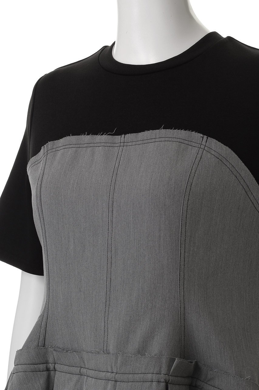 【メゾンスペシャル/MAISON SPECIAL】のDocking Balloon Hem T-shirt/ドッキングバルーンヘムTシャツ 人気、トレンドファッション・服の通販 founy(ファニー) 　ファッション　Fashion　レディースファッション　WOMEN　トップス・カットソー　Tops/Tshirt　シャツ/ブラウス　Shirts/Blouses　ロング / Tシャツ　T-Shirts　カットソー　Cut and Sewn　コルセット　Corset　ショート　Short　ストレッチ　Stretch　スピンドル　Spindle　スリーブ　Sleeve　デニム　Denim　再入荷　Restock/Back In Stock/Re Arrival　おすすめ　Recommend　エレガント 上品　Elegant　other-7|ID: prp329100004475162 ipo3291000000031617041