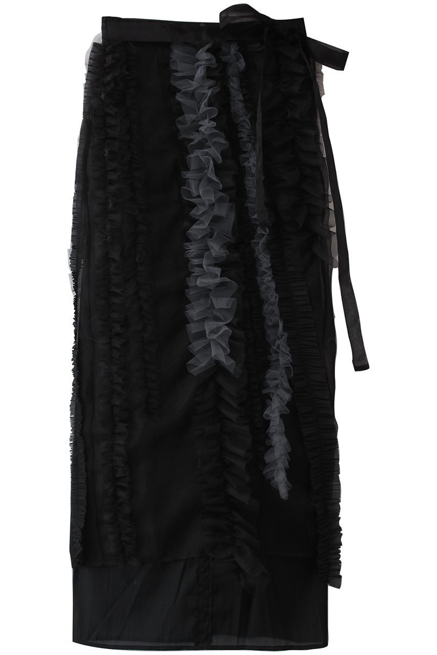 【メゾンスペシャル/MAISON SPECIAL】のSheer Ruffle Skirt/シアーフリルスカート インテリア・キッズ・メンズ・レディースファッション・服の通販 founy(ファニー) 　ファッション　Fashion　レディースファッション　Fashion for Women　スカート　Skirts　ロングスカート　Long Skirts / Maxi & Midi Skirts　インナー　Innerwear　オーガンジー　Organza Fabric　シンプル　Simple, Minimal　チュール　Tulip, Tulip Motif　フェミニン　Feminine, Girly　フリル　Frill, Ruffle　ランダム　Random, Irregular　ロング　Long, Long-Length　エレガント 上品　Elegant　BLK(ブラック)|ID: prp329100004475172 ipo3291000000032848904