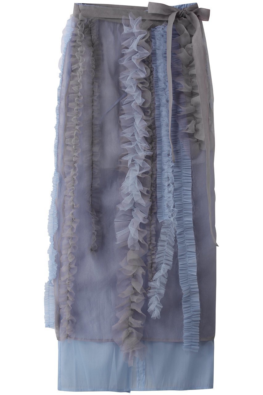 【メゾンスペシャル/MAISON SPECIAL】のSheer Ruffle Skirt/シアーフリルスカート インテリア・キッズ・メンズ・レディースファッション・服の通販 founy(ファニー) 　ファッション　Fashion　レディースファッション　Fashion for Women　スカート　Skirts　ロングスカート　Long Skirts / Maxi & Midi Skirts　インナー　Innerwear　オーガンジー　Organza Fabric　シンプル　Simple, Minimal　チュール　Tulip, Tulip Motif　フェミニン　Feminine, Girly　フリル　Frill, Ruffle　ランダム　Random, Irregular　ロング　Long, Long-Length　エレガント 上品　Elegant　BLU(ブルー)|ID: prp329100004475172 ipo3291000000032848910