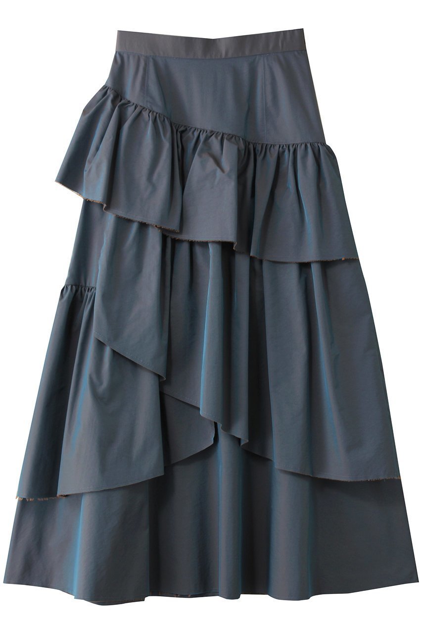 【メゾンスペシャル/MAISON SPECIAL】のFlare Tiered Skirt/フレアティアードスカート インテリア・キッズ・メンズ・レディースファッション・服の通販 founy(ファニー) 　ファッション　Fashion　レディースファッション　Fashion for Women　スカート　Skirts　ティアードスカート　Tiered Skirts　ロングスカート　Long Skirts / Maxi & Midi Skirts　コーティング　Coating, Coated Finish　シャンブレー　Chambray, Denim-Like Fabric　ティアードスカート　Tiered Skirt, Flounced Skirt　フェミニン　Feminine, Girly　フレア　Flare, Flared　ロング　Long, Long-Length　夏　Summer　エレガント 上品　Elegant　BLU(ブルー)|ID: prp329100004475175 ipo3291000000035334141