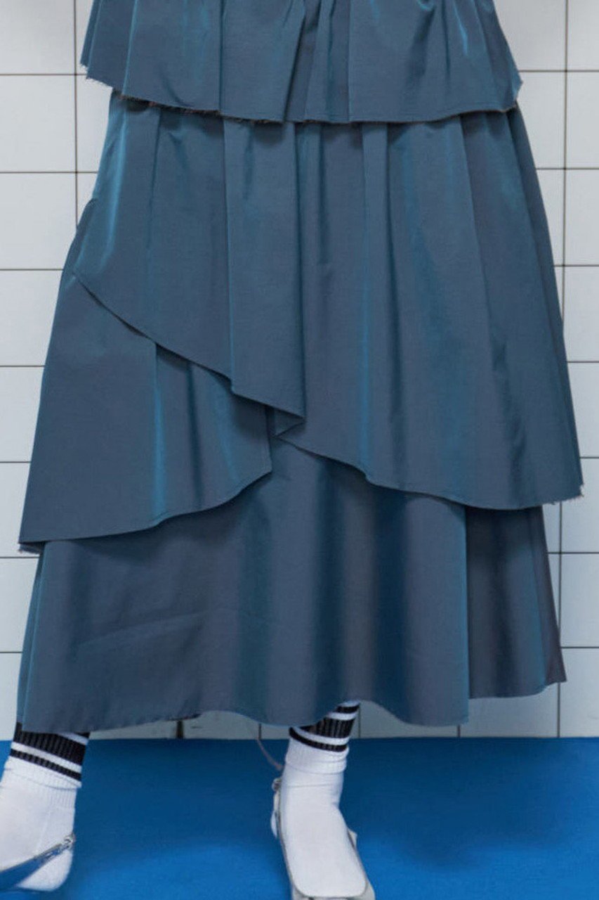 【メゾンスペシャル/MAISON SPECIAL】のFlare Tiered Skirt/フレアティアードスカート 人気、トレンドファッション・服の通販 founy(ファニー) 　ファッション　Fashion　レディースファッション　Fashion for Women　スカート　Skirts　ティアードスカート　Tiered Skirts　ロングスカート　Long Skirts / Maxi & Midi Skirts　コーティング　Coating, Coated Finish　シャンブレー　Chambray, Denim-Like Fabric　ティアードスカート　Tiered Skirt, Flounced Skirt　フェミニン　Feminine, Girly　フレア　Flare, Flared　ロング　Long, Long-Length　夏　Summer　エレガント 上品　Elegant　other-7|ID: prp329100004475175 ipo3291000000035334147