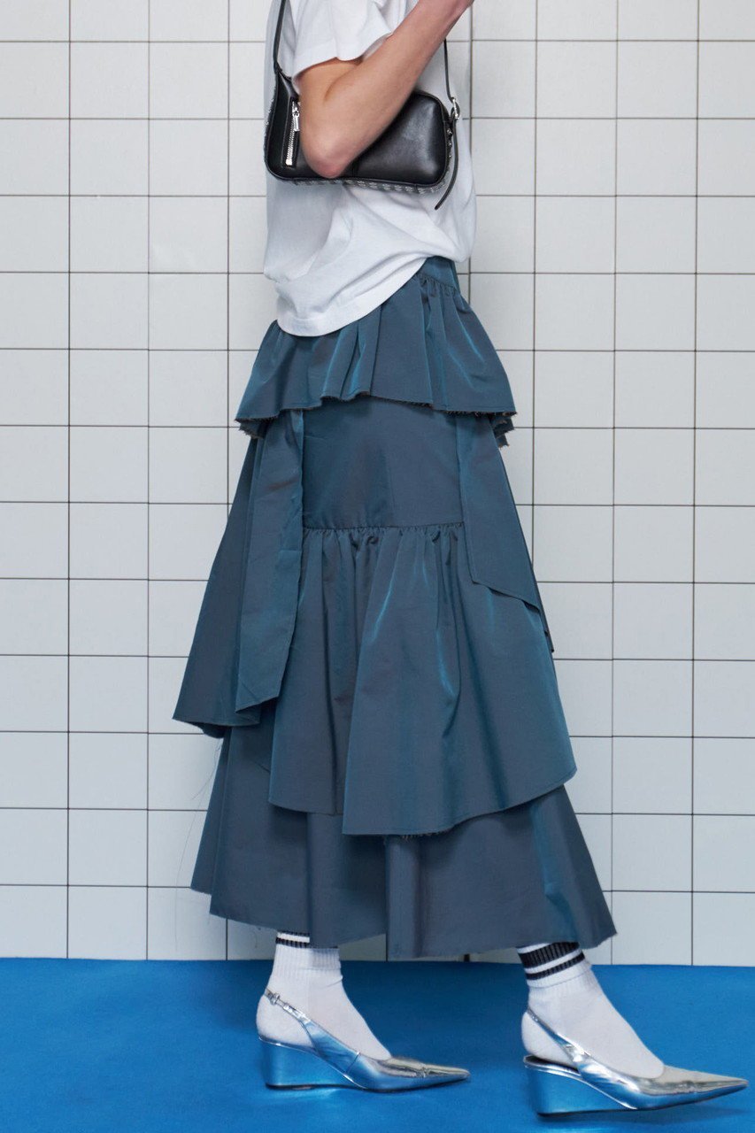 【メゾンスペシャル/MAISON SPECIAL】のFlare Tiered Skirt/フレアティアードスカート 人気、トレンドファッション・服の通販 founy(ファニー) 　ファッション　Fashion　レディースファッション　Fashion for Women　スカート　Skirts　ティアードスカート　Tiered Skirts　ロングスカート　Long Skirts / Maxi & Midi Skirts　コーティング　Coating, Coated Finish　シャンブレー　Chambray, Denim-Like Fabric　ティアードスカート　Tiered Skirt, Flounced Skirt　フェミニン　Feminine, Girly　フレア　Flare, Flared　ロング　Long, Long-Length　夏　Summer　エレガント 上品　Elegant　other-8|ID: prp329100004475175 ipo3291000000035334148