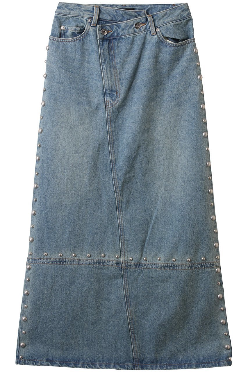 【メゾンスペシャル/MAISON SPECIAL】のStuds Denim Skirt/スタッズデニムスカート インテリア・キッズ・メンズ・レディースファッション・服の通販 founy(ファニー) 　ファッション　Fashion　レディースファッション　Fashion for Women　スカート　Skirts　デニムスカート・カジュアルスカート　Denim Skirts　ロングスカート　Long Skirts / Maxi & Midi Skirts　シンプル　Simple, Minimal　スタッズ　Studs, Metal Accents　スリット　Slit, Slit Detail　セットアップ　Set-Up, Coordinated Outfit　デニム　Denim, Jeans Material　ビスチェ　Bustier, Corset Top　マキシ　Maxi, Full Length　ロング　Long, Long-Length　おすすめ　Recommended / Our Picks　BLU(ブルー)|ID: prp329100004475177 ipo3291000000036752267