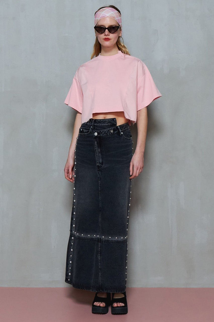 【メゾンスペシャル/MAISON SPECIAL】のStuds Denim Skirt/スタッズデニムスカート 人気、トレンドファッション・服の通販 founy(ファニー) 　ファッション　Fashion　レディースファッション　Fashion for Women　スカート　Skirts　デニムスカート・カジュアルスカート　Denim Skirts　ロングスカート　Long Skirts / Maxi & Midi Skirts　シンプル　Simple, Minimal　スタッズ　Studs, Metal Accents　スリット　Slit, Slit Detail　セットアップ　Set-Up, Coordinated Outfit　デニム　Denim, Jeans Material　ビスチェ　Bustier, Corset Top　マキシ　Maxi, Full Length　ロング　Long, Long-Length　おすすめ　Recommended / Our Picks　other-6|ID: prp329100004475177 ipo3291000000036790642