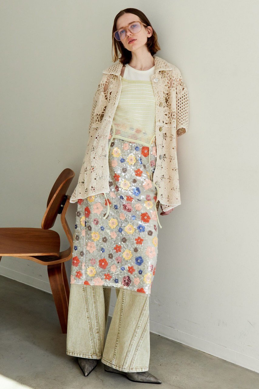 【メゾンスペシャル/MAISON SPECIAL】のColorful Flower Sequin Skirt/カラフルフラワースパンコールスカート 大人の最旬トレンドファッション＆コーディネート founy(ファウニー) 　ファッション　Fashion　レディースファッション　Fashion for Women　スカート　Skirts　ロングスカート　Long Skirts / Maxi & Midi Skirts　カラフル　Colorful Design　スパンコール　Sequins, Sequin Embellishment　チュール　Tulip, Tulip Motif　デニム　Denim, Jeans Material　マキシ　Maxi, Full Length　ロング　Long, Long-Length　おすすめ　Recommended / Our Picks　夏　Summer　other-8|ID: prp329100004475190 ipo3291000000036885130