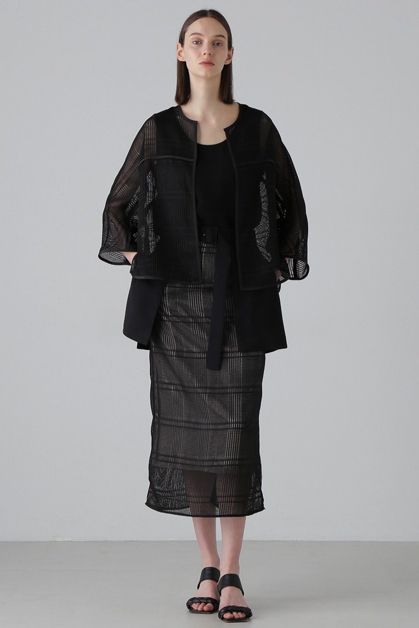 【アドーア/ADORE】のレノクロスチェックジャケット 人気、トレンドファッション・服の通販 founy(ファニー) 　ファッション　Fashion　レディースファッション　Fashion for Women　アウター　Coat / Outerwear Collection　レディースジャケット・軽アウター　Jackets　グログラン　Grosgrain, Grosgrain Ribbon　ジャケット　Jacket, Outerwear　チェック　Check, Plaid, Tartan　パイピング　Piping, Trim Design　メッシュ　Mesh, Net Fabric　エレガント 上品　Elegant　other-8|ID: prp329100004475210 ipo3291000000036923101