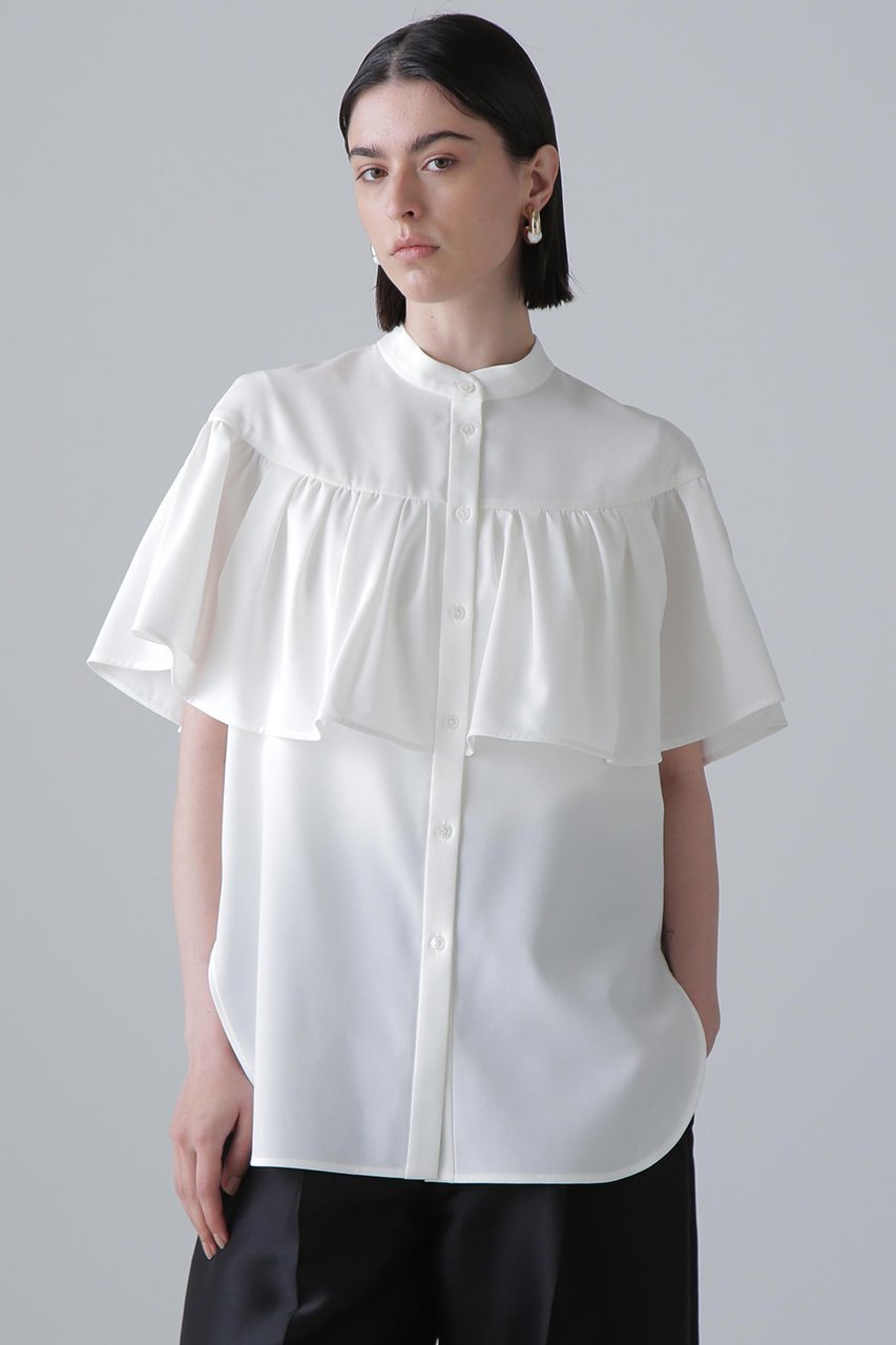 【アドーア/ADORE】のケープブラウス 人気、トレンドファッション・服の通販 founy(ファニー) 　ファッション　Fashion　レディースファッション　Fashion for Women　トップス・カットソー　Cut & Sew Tops　シャツ・ブラウス・オフィスカジュアル　Elegant Blouses & Button-Ups　ギャザー　Gathered, Ruffled　ショート　Short, Short Length　スリーブ　Sleeve, Long Sleeve / Short Sleeve　ドレープ　Drape, Draping Fabric　ノースリーブ　Sleeveless, No-Sleeve　フェミニン　Feminine, Girly　エレガント 上品　Elegant　other-2|ID: prp329100004475217 ipo3291000000032907855