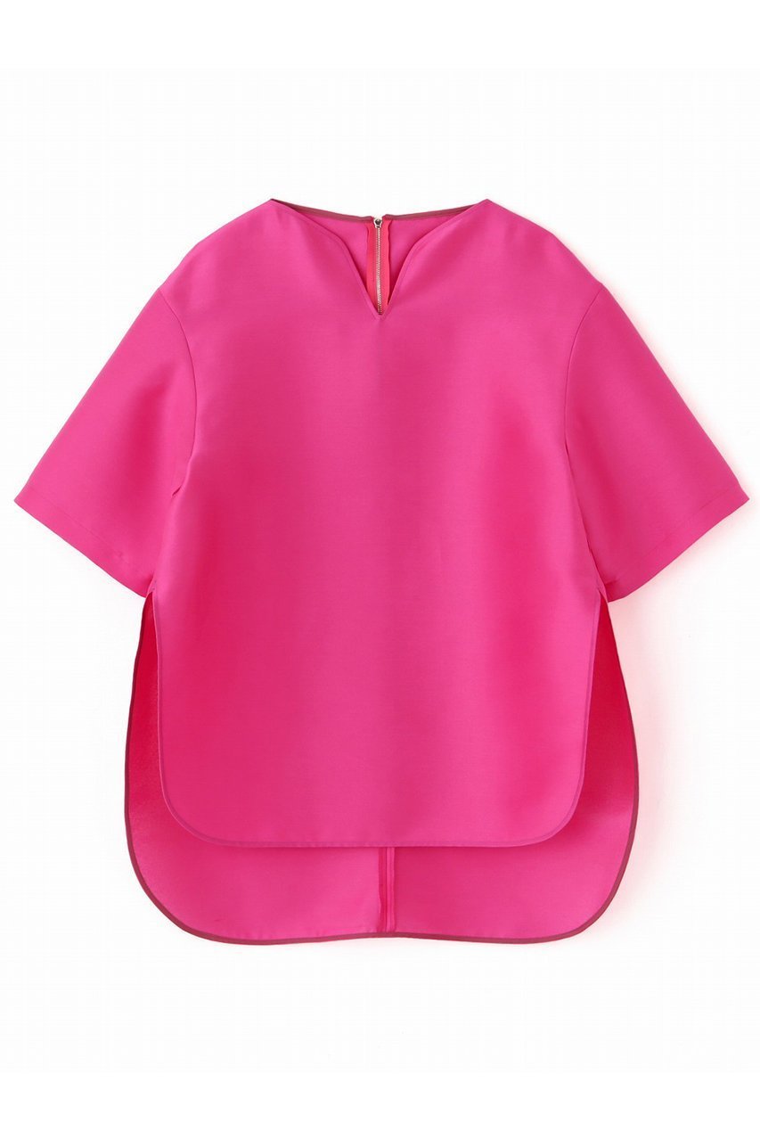 【アドーア/ADORE】のシルキーダブルクロスブラウス インテリア・キッズ・メンズ・レディースファッション・服の通販 founy(ファニー) 　ファッション　Fashion　レディースファッション　Fashion for Women　トップス・カットソー　Cut & Sew Tops　シャツ・ブラウス・オフィスカジュアル　Elegant Blouses & Button-Ups　ショート　Short, Short Length　シルク　Silk, 100% Silk　スリーブ　Sleeve, Long Sleeve / Short Sleeve　セットアップ　Set-Up, Coordinated Outfit　エレガント 上品　Elegant　ピンク|ID: prp329100004477213 ipo3291000000032835920