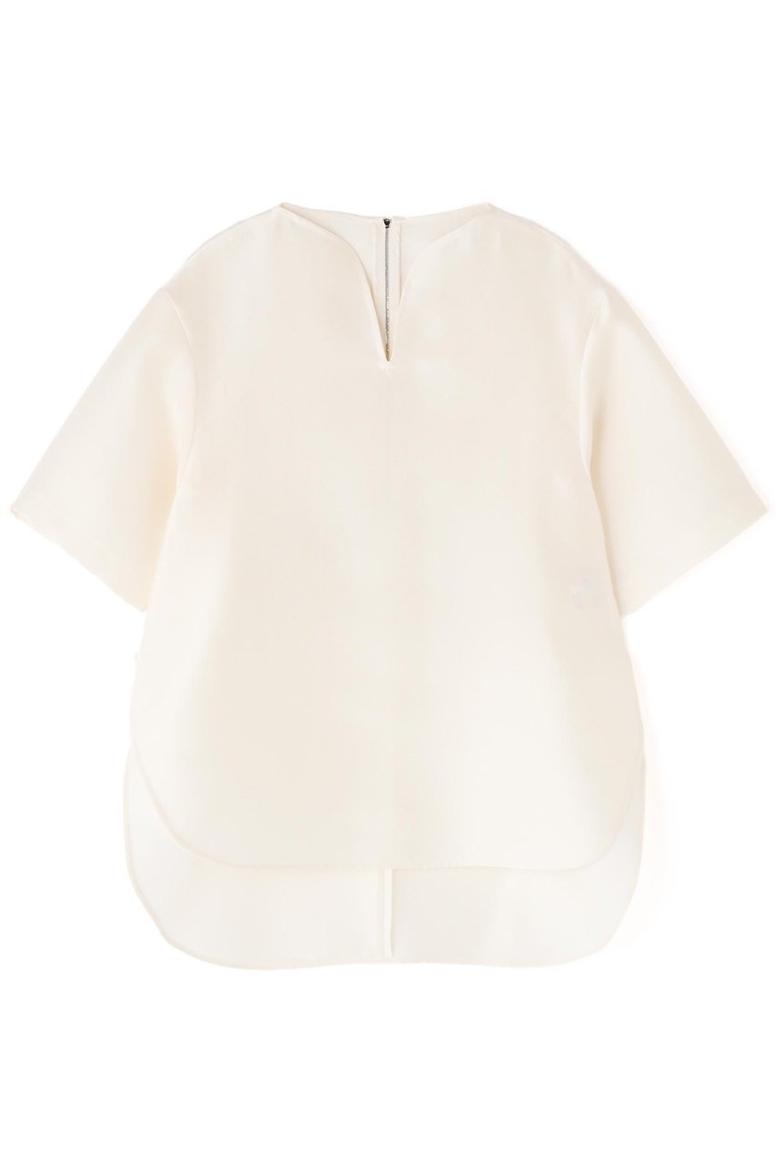 【アドーア/ADORE】のシルキーダブルクロスブラウス インテリア・キッズ・メンズ・レディースファッション・服の通販 founy(ファニー) 　ファッション　Fashion　レディースファッション　Fashion for Women　トップス・カットソー　Cut & Sew Tops　シャツ・ブラウス・オフィスカジュアル　Elegant Blouses & Button-Ups　ショート　Short, Short Length　シルク　Silk, 100% Silk　スリーブ　Sleeve, Long Sleeve / Short Sleeve　セットアップ　Set-Up, Coordinated Outfit　エレガント 上品　Elegant　ホワイト|ID: prp329100004477213 ipo3291000000032835925