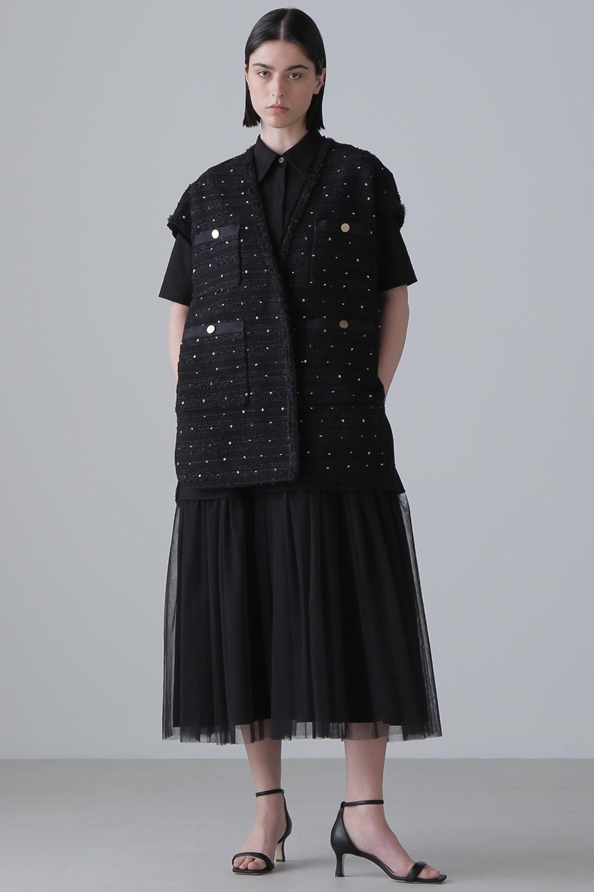 【アドーア/ADORE】のフラワースパングルツィードジャケット 人気、トレンドファッション・服の通販 founy(ファニー) 　ファッション　Fashion　レディースファッション　Fashion for Women　アウター　Coat / Outerwear Collection　レディースジャケット・軽アウター　Jackets　インナー　Innerwear　クラシック　Classic, Timeless Style　シンプル　Simple, Minimal　ジャケット　Jacket, Outerwear　スパンコール　Sequins, Sequin Embellishment　ツイード　Twill, Twill Weave　パッチ　Patch, Appliqué　フラワー　Flower, Floral　ボトム　Bottoms, Lower Wear　ポケット　Pocket, Pocket Detail　ラウンド　Round, Round Neck　ルーズ　Loose, Oversized　other-3|ID: prp329100004477215 ipo3291000000032950258