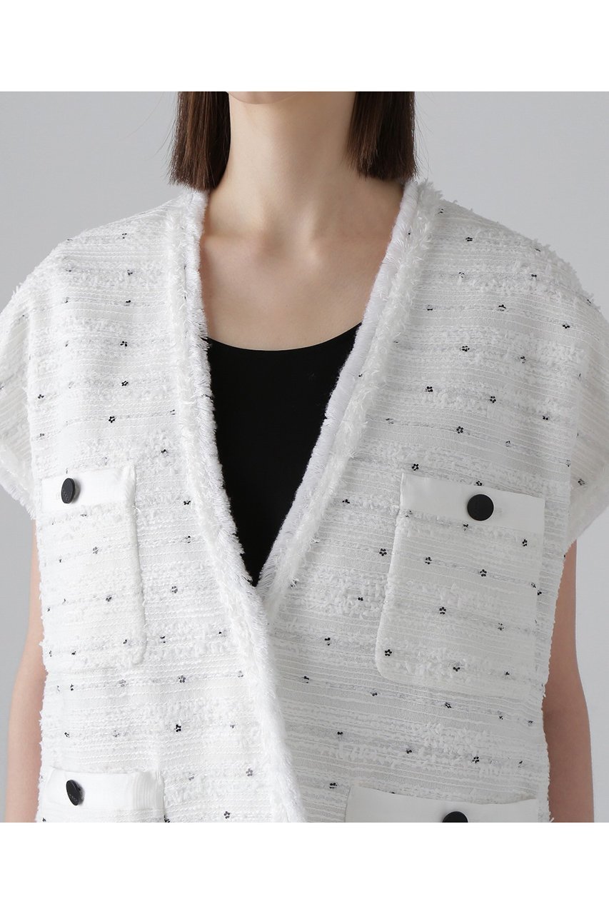 【アドーア/ADORE】のフラワースパングルツィードジャケット 人気、トレンドファッション・服の通販 founy(ファニー) 　ファッション　Fashion　レディースファッション　Fashion for Women　アウター　Coat / Outerwear Collection　レディースジャケット・軽アウター　Jackets　インナー　Innerwear　クラシック　Classic, Timeless Style　シンプル　Simple, Minimal　ジャケット　Jacket, Outerwear　スパンコール　Sequins, Sequin Embellishment　ツイード　Twill, Twill Weave　パッチ　Patch, Appliqué　フラワー　Flower, Floral　ボトム　Bottoms, Lower Wear　ポケット　Pocket, Pocket Detail　ラウンド　Round, Round Neck　ルーズ　Loose, Oversized　other-4|ID: prp329100004477215 ipo3291000000034990986