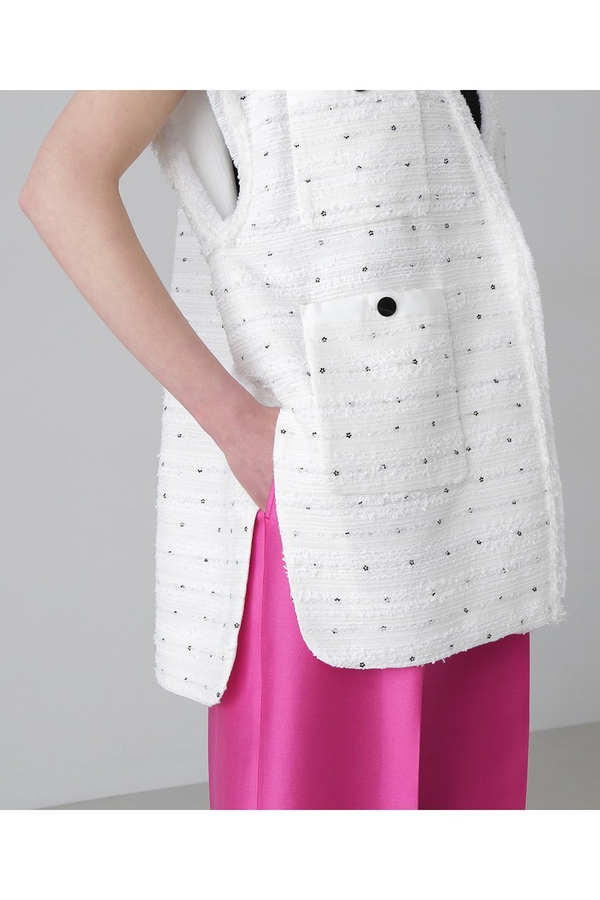 【アドーア/ADORE】のフラワースパングルツィードジャケット 人気、トレンドファッション・服の通販 founy(ファニー) 　ファッション　Fashion　レディースファッション　Fashion for Women　アウター　Coat / Outerwear Collection　レディースジャケット・軽アウター　Jackets　インナー　Innerwear　クラシック　Classic, Timeless Style　シンプル　Simple, Minimal　ジャケット　Jacket, Outerwear　スパンコール　Sequins, Sequin Embellishment　ツイード　Twill, Twill Weave　パッチ　Patch, Appliqué　フラワー　Flower, Floral　ボトム　Bottoms, Lower Wear　ポケット　Pocket, Pocket Detail　ラウンド　Round, Round Neck　ルーズ　Loose, Oversized　other-6|ID: prp329100004477215 ipo3291000000034990988