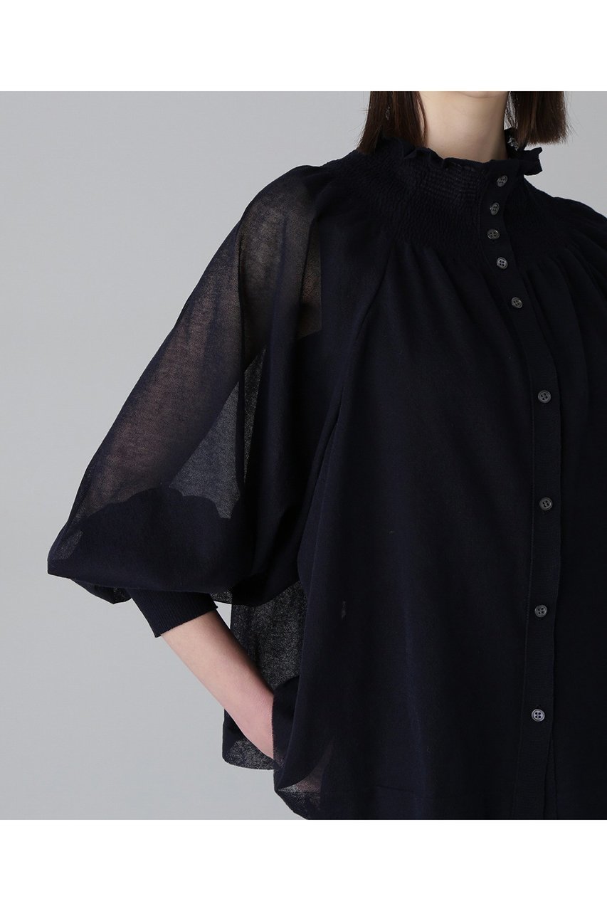 【アドーア/ADORE】のシャーリングシアーニット 人気、トレンドファッション・服の通販 founy(ファニー) 　ファッション　Fashion　レディースファッション　WOMEN　トップス・カットソー　Tops/Tshirt　ニット　Knit Tops　プルオーバー　Pullover　カーディガン　Cardigan　シアー　Sheer　シャーリング　Shirring　シンプル　Simple　フォルム　Form　ブラウジング　Browsing　エレガント 上品　Elegant　other-3|ID: prp329100004477216 ipo3291000000032243819