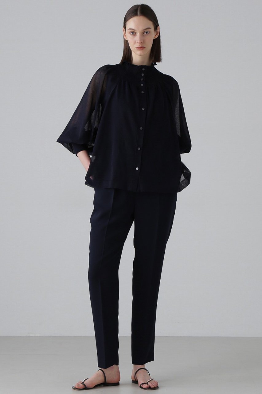 【アドーア/ADORE】のシャーリングシアーニット 人気、トレンドファッション・服の通販 founy(ファニー) 　ファッション　Fashion　レディースファッション　WOMEN　トップス・カットソー　Tops/Tshirt　ニット　Knit Tops　プルオーバー　Pullover　カーディガン　Cardigan　シアー　Sheer　シャーリング　Shirring　シンプル　Simple　フォルム　Form　ブラウジング　Browsing　エレガント 上品　Elegant　other-4|ID: prp329100004477216 ipo3291000000032243820