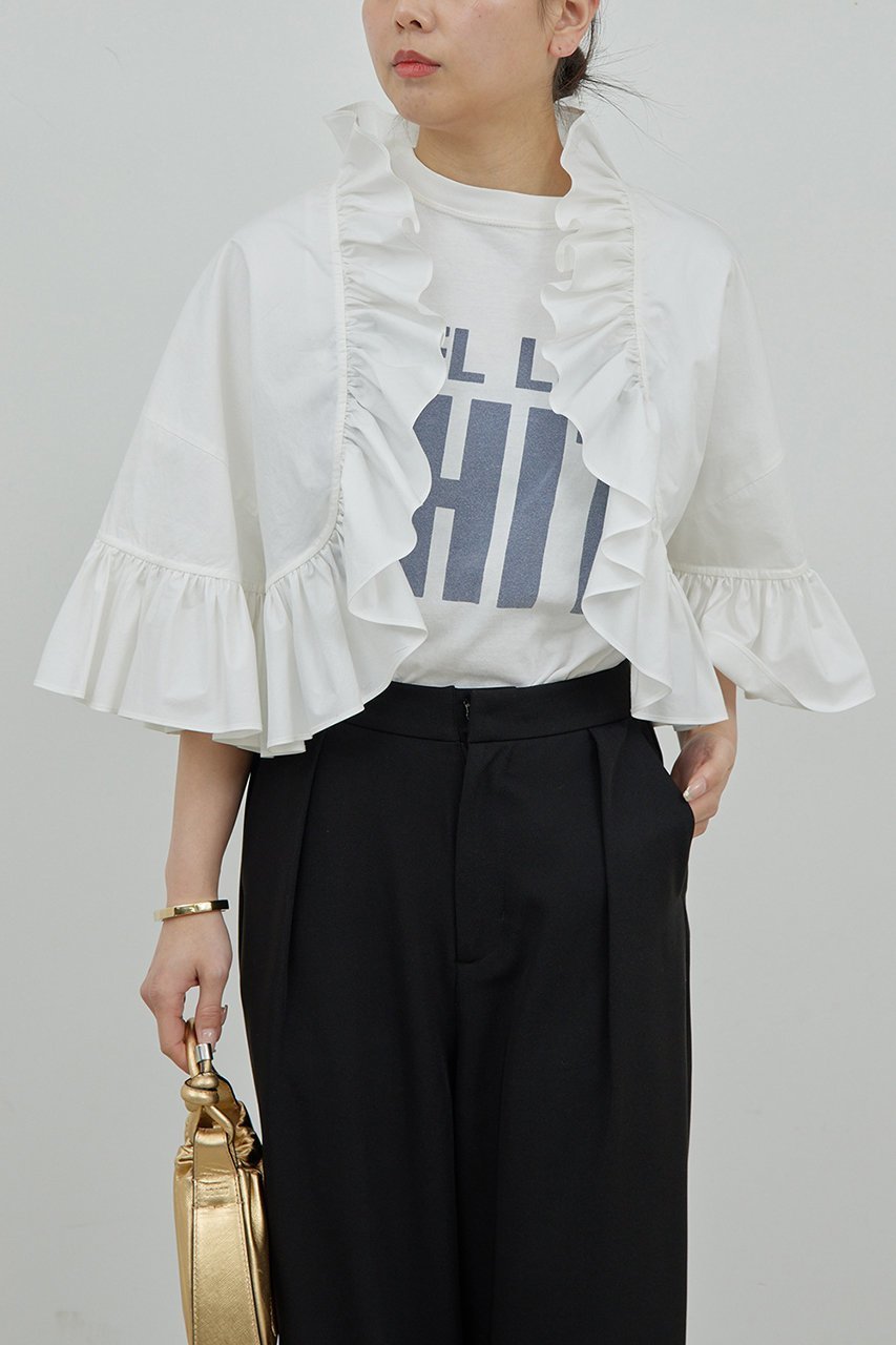 【ガリャルダガランテ/GALLARDAGALANTE】のラッフルボレロ 人気、トレンドファッション・服の通販 founy(ファニー) 　ファッション　Fashion　レディースファッション　Fashion for Women　アウター　Coat / Outerwear Collection　レディースジャケット・軽アウター　Jackets　ボレロ・ショート丈ジャケット / ドレス羽織りに　Boleros & Short Jackets　エレガント 上品　Elegant　ジャケット　Jacket, Outerwear　タイプライター　Typewriter Fabric, Crisp Cotton　タンク　Tank Top, Sleeveless Top　ボレロ　Bolero, Short Cardigan　ポンチョ　Poncho, Cape Style　 other-1|ID: prp329100004477225 ipo3291000000032952373