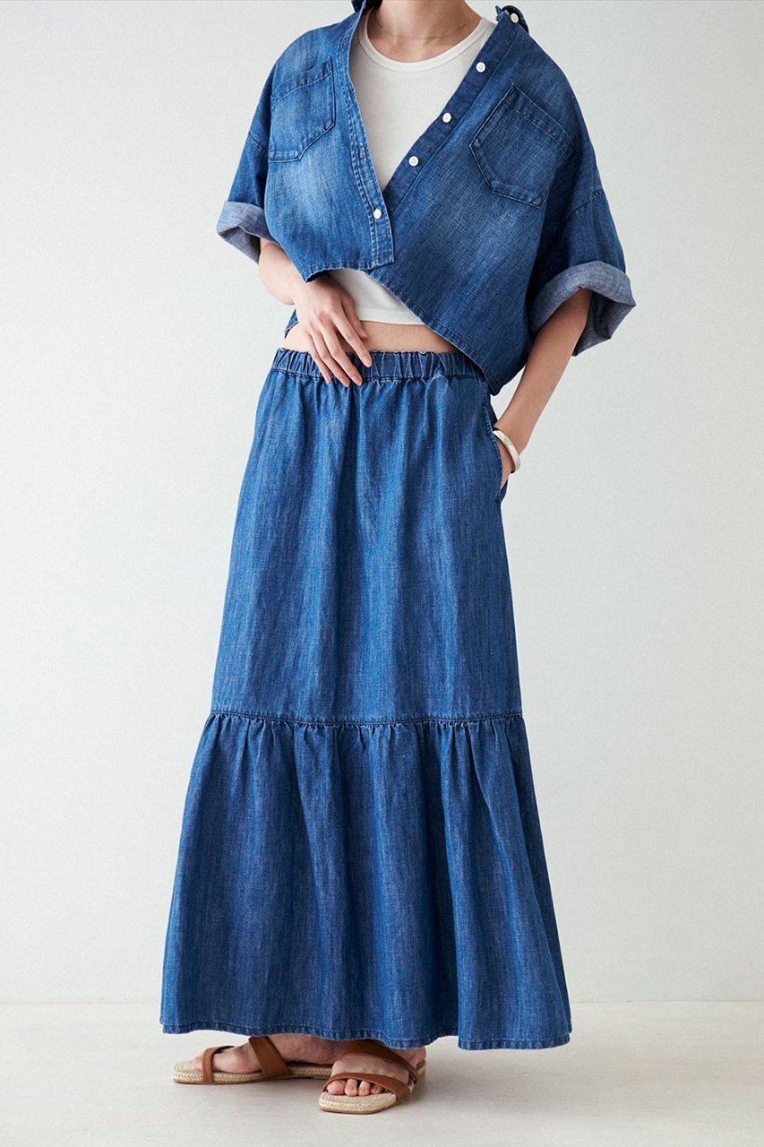 【ヘルシーデニム/Healthy Denim】のBreezy Rosehip ハーフスリーブデニムシャツ 人気、トレンドファッション・服の通販 founy(ファニー) 　ファッション　Fashion　レディースファッション　WOMEN　トップス・カットソー　Tops/Tshirt　シャツ/ブラウス　Shirts/Blouses　ショート　Short　スリーブ　Sleeve　デニム　Denim　トレンド　Trend　リネン　Linen　夏　Summer　other-7|ID: prp329100004477229 ipo3291000000032150997