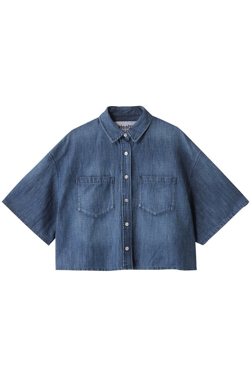 【ヘルシーデニム/Healthy Denim】のBreezy Rosehip ハーフスリーブデニムシャツ 人気、トレンドファッション・服の通販 founy(ファニー) 　ファッション　Fashion　レディースファッション　Fashion for Women　トップス・カットソー　Cut & Sew Tops　シャツ・ブラウス・オフィスカジュアル　Elegant Blouses & Button-Ups　ショート　Short, Short Length　スリーブ　Sleeve, Long Sleeve / Short Sleeve　デニム　Denim, Jeans Material　トレンド　Trend, Trending Now　リネン　Linen, Linen Fabric　夏　Summer　 other-1|ID: prp329100004477229 ipo3291000000032840430